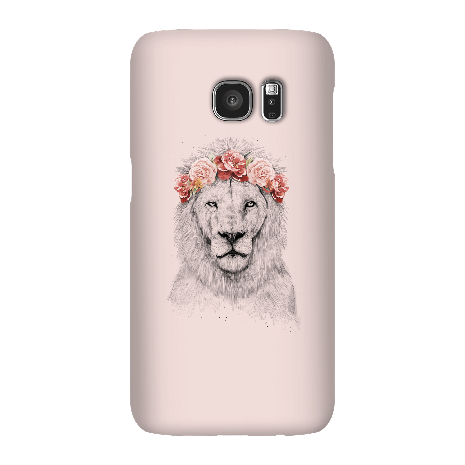 Balazs Solti Lion And Flowers Phone Case for iPhone and Android - Samsung S7 - Snap Case - Gloss