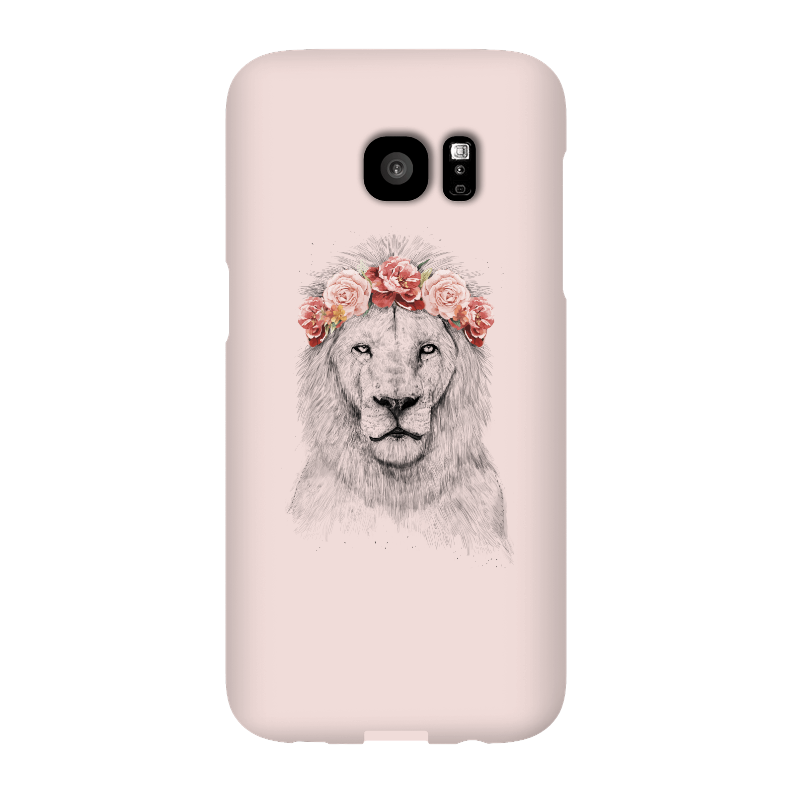 Balazs Solti Lion And Flowers Phone Case for iPhone and Android - Samsung S7 Edge - Snap Case - Gloss