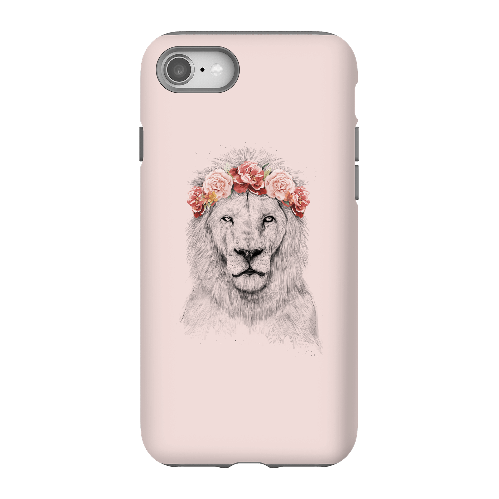 Balazs Solti Lion And Flowers Phone Case for iPhone and Android - iPhone 8 - Tough Case - Gloss