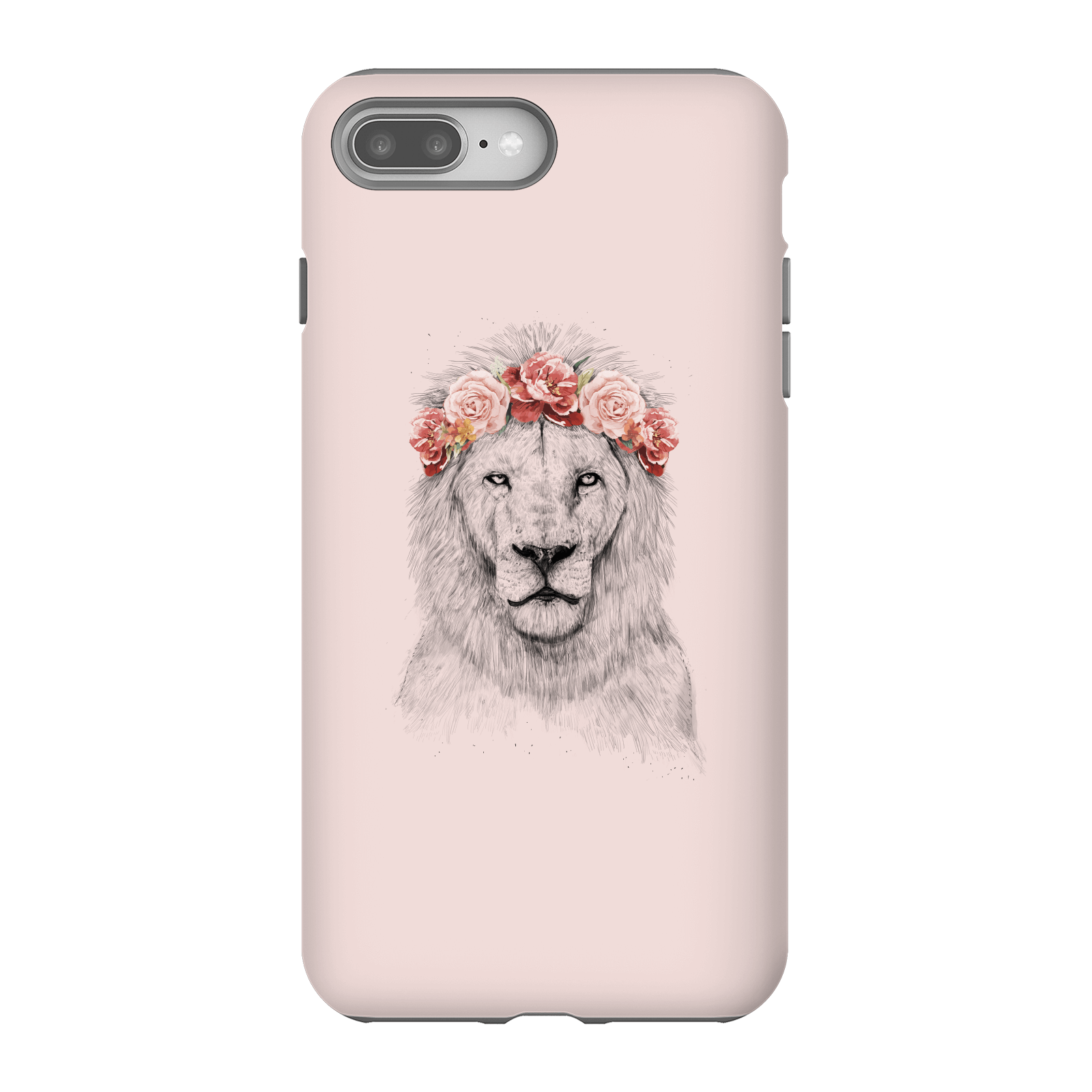 Balazs Solti Lion And Flowers Phone Case for iPhone and Android - iPhone 8 Plus - Tough Case - Gloss