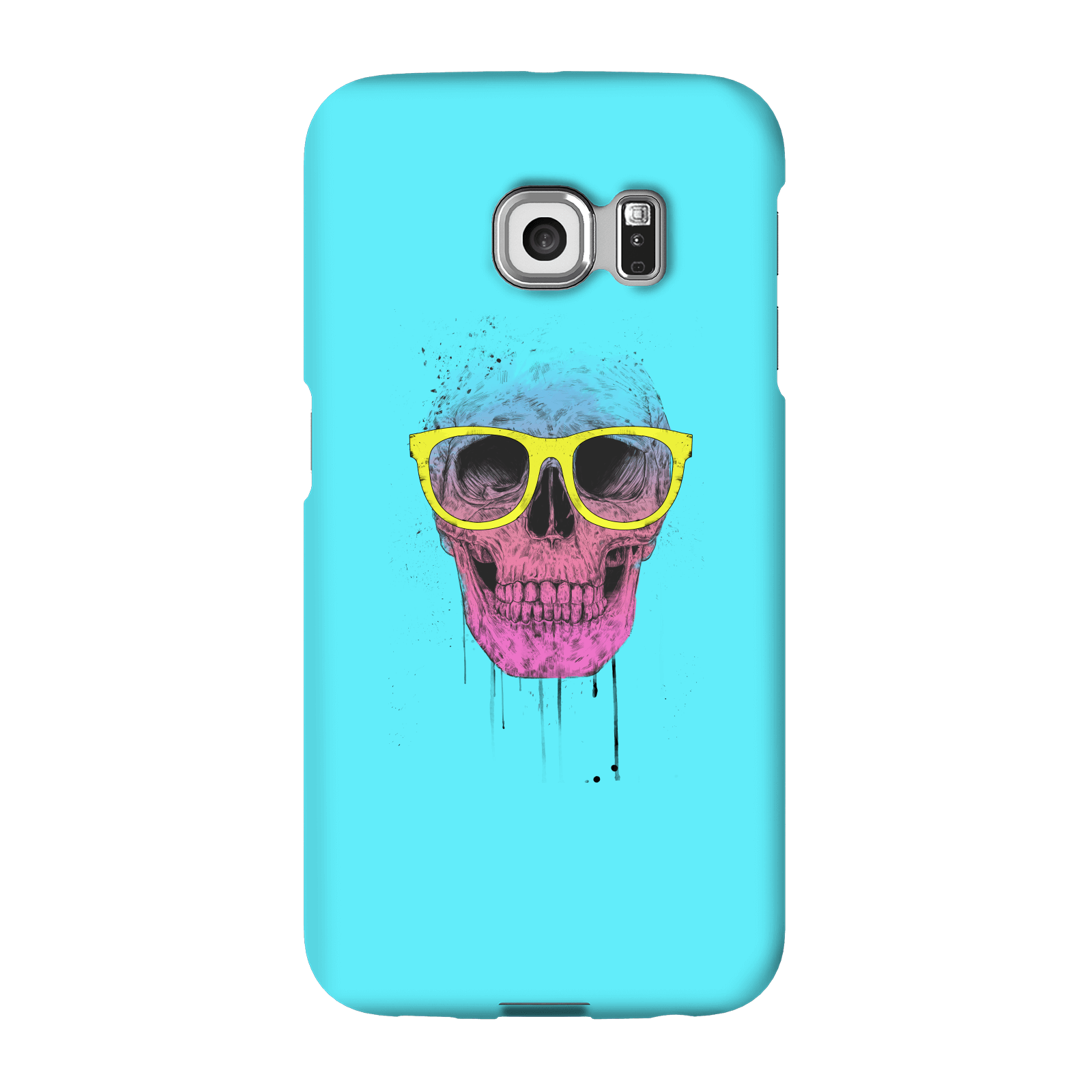 Balazs Solti Skull And Glasses Phone Case for iPhone and Android - Samsung S6 Edge - Snap Case - Matte