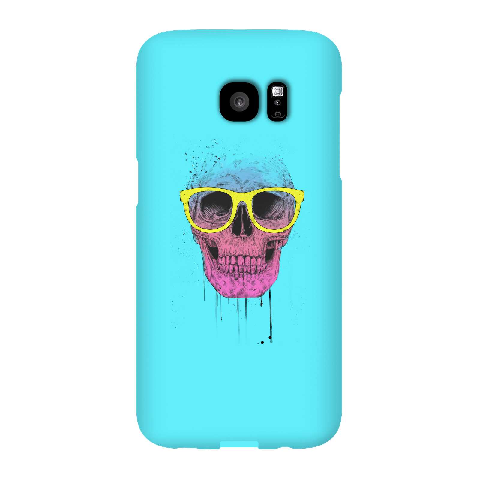 Balazs Solti Skull And Glasses Phone Case for iPhone and Android - Samsung S7 Edge - Snap Case - Gloss