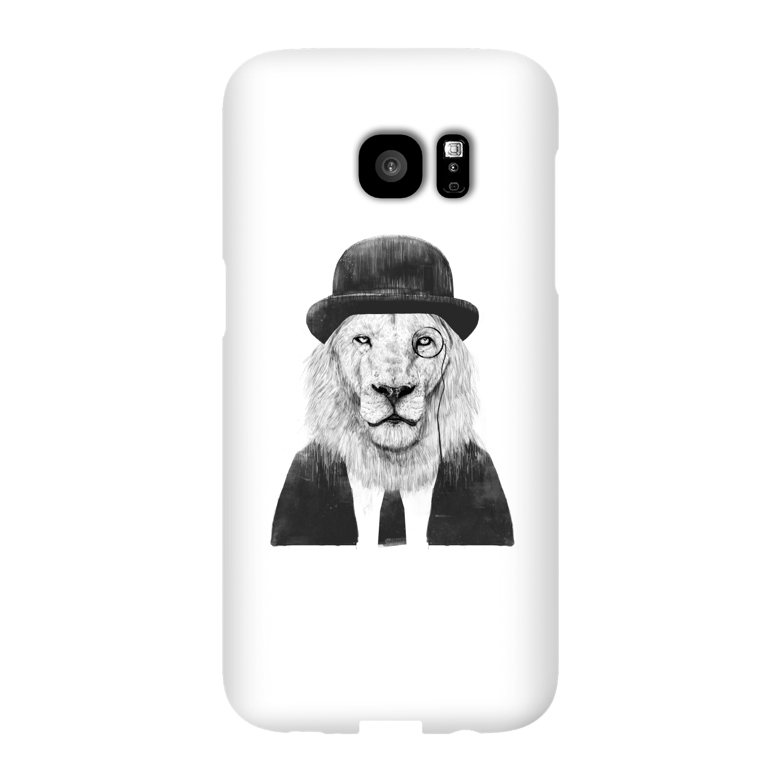 Balazs Solti Monocle Lion Phone Case for iPhone and Android - Samsung S7 Edge - Snap Case - Gloss