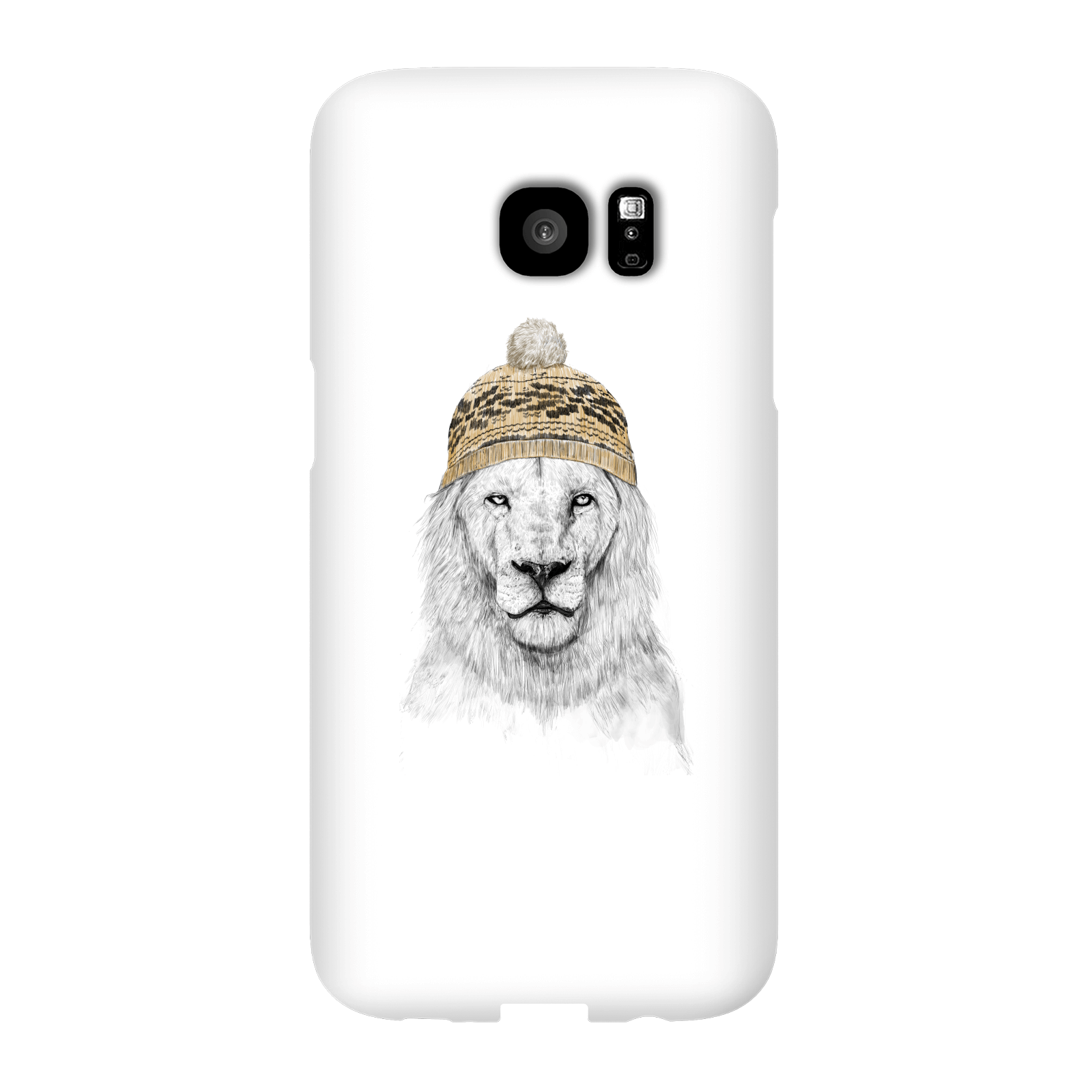 Balazs Solti Lion With Hat Phone Case for iPhone and Android - Samsung S7 Edge - Snap Case - Gloss