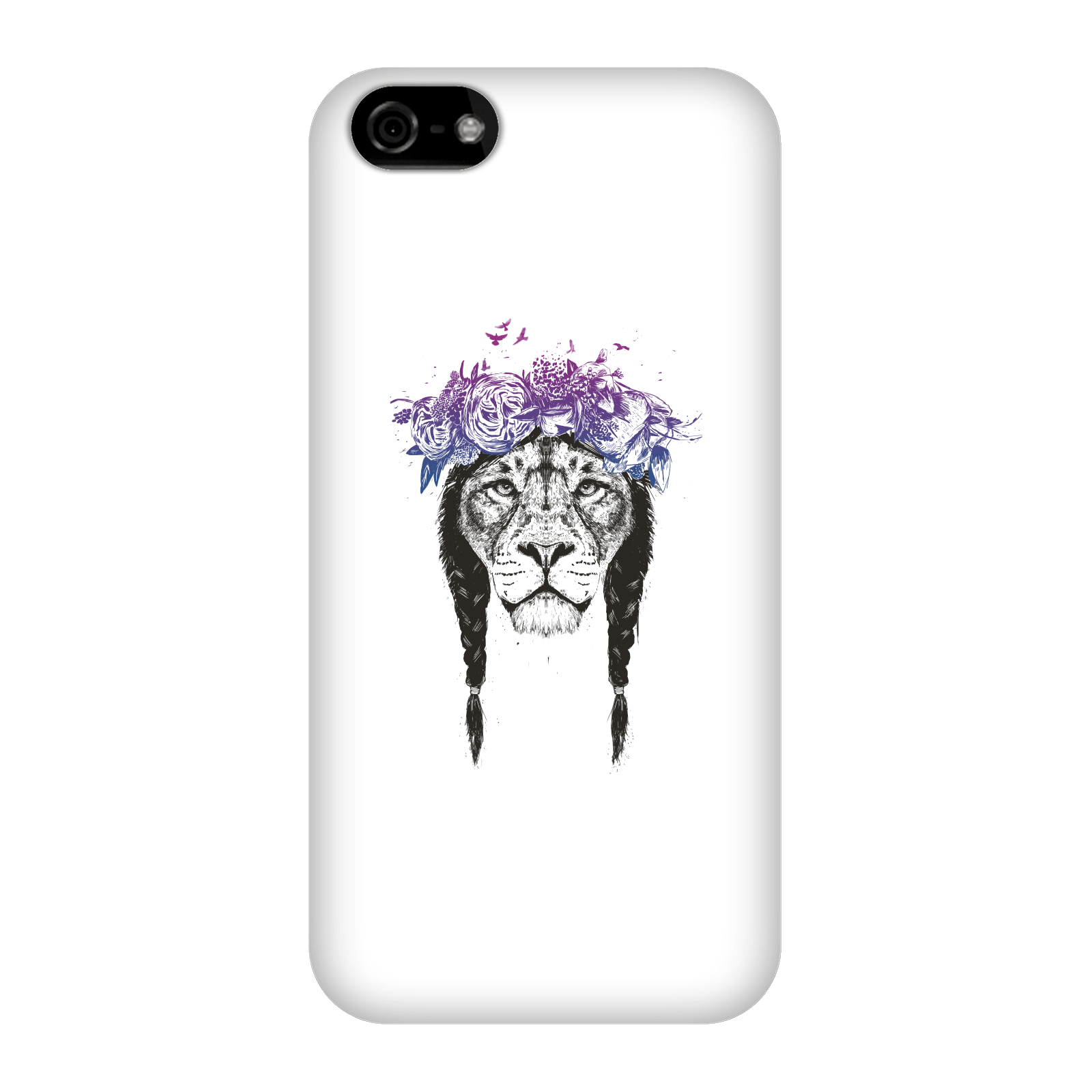 Balazs Solti Lion And Flowers Phone Case for iPhone and Android - iPhone 5C - Snap Case - Matte