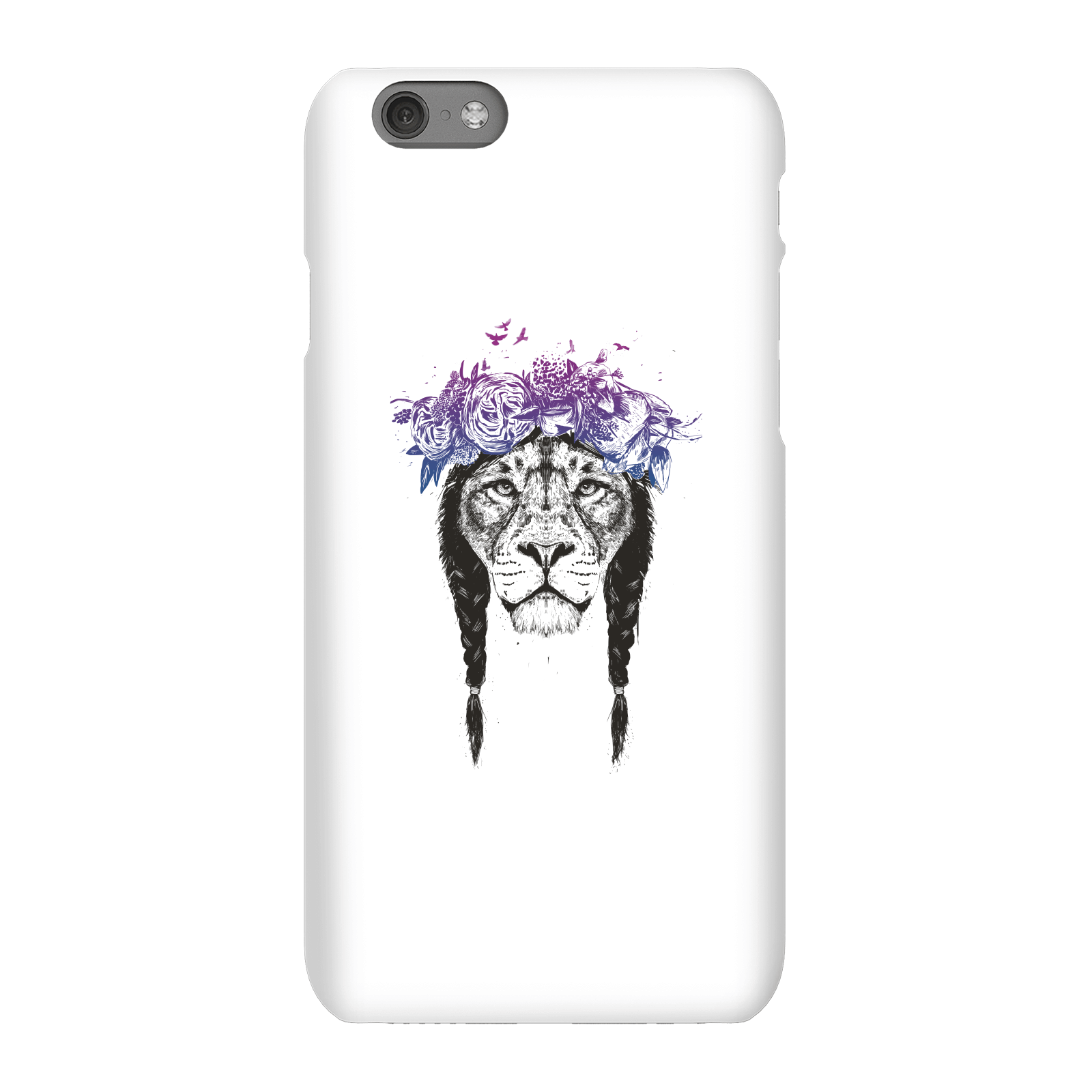 Balazs Solti Lion And Flowers Phone Case for iPhone and Android - iPhone 6S - Snap Case - Matte