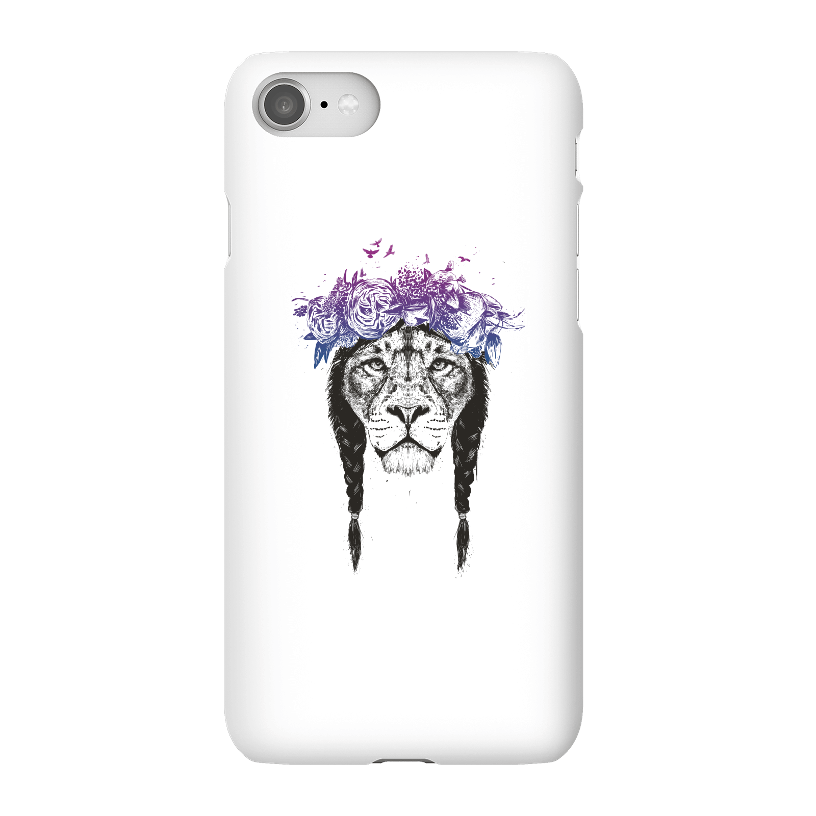 Balazs Solti Lion And Flowers Phone Case for iPhone and Android - iPhone 8 - Snap Case - Matte