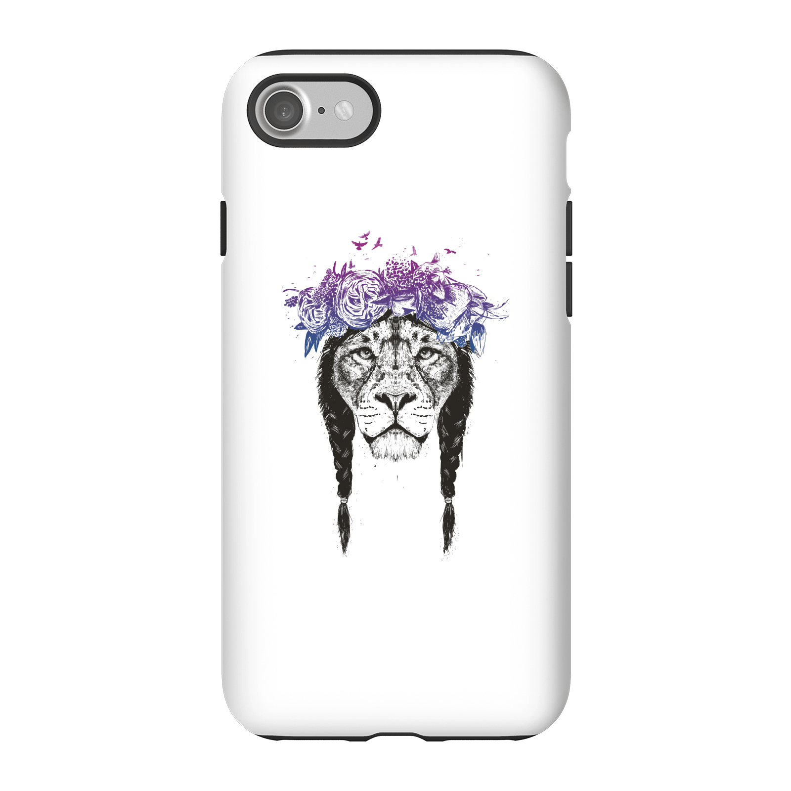 Balazs Solti Lion And Flowers Phone Case for iPhone and Android - iPhone 7 - Tough Case - Matte