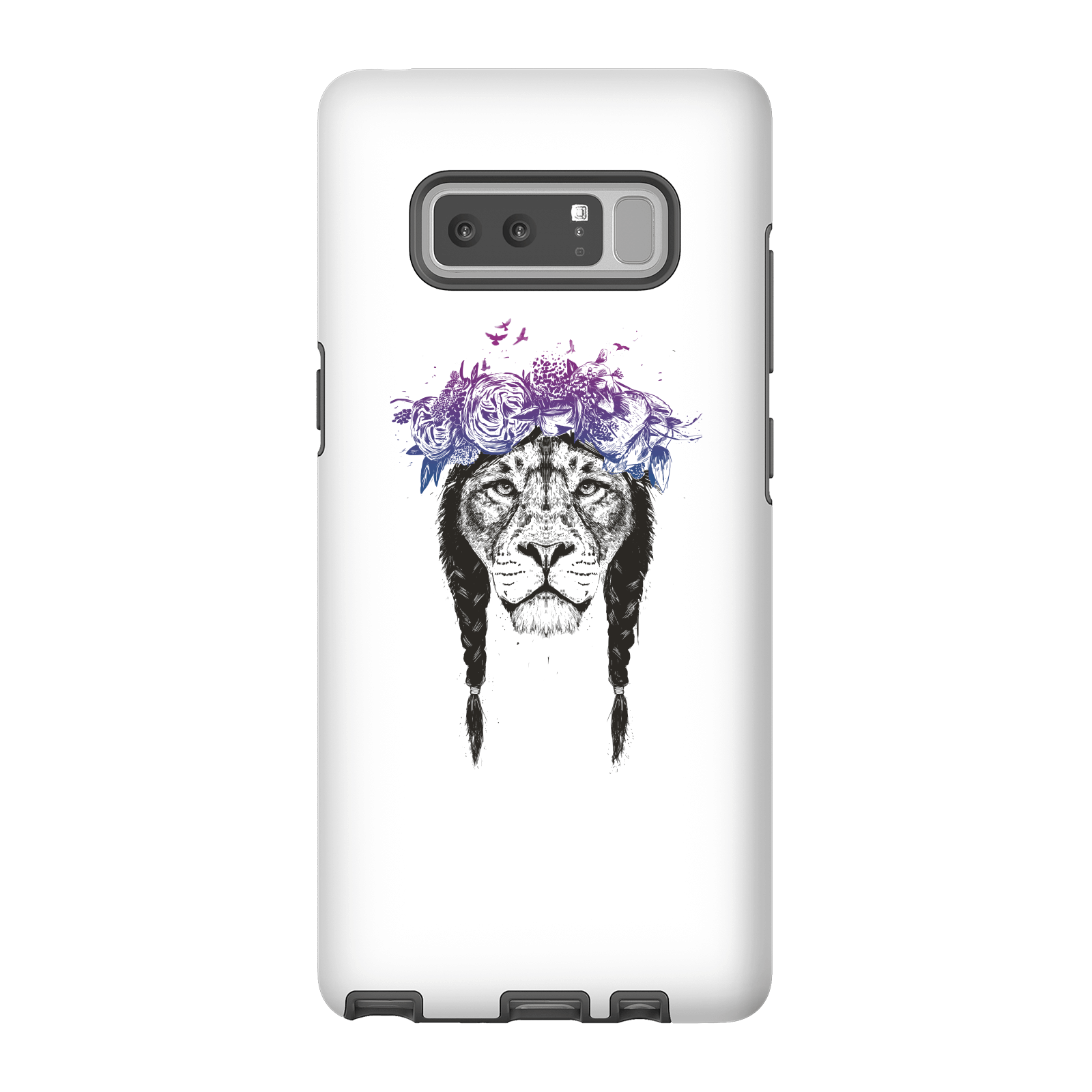 Balazs Solti Lion And Flowers Phone Case for iPhone and Android - Samsung Note 8 - Tough Case - Matte