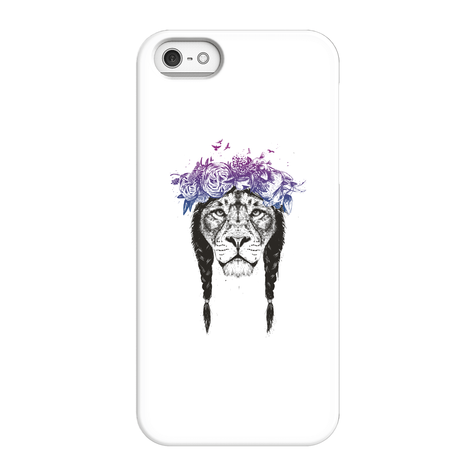 Balazs Solti Lion And Flowers Phone Case for iPhone and Android - iPhone 5/5s - Snap Case - Gloss