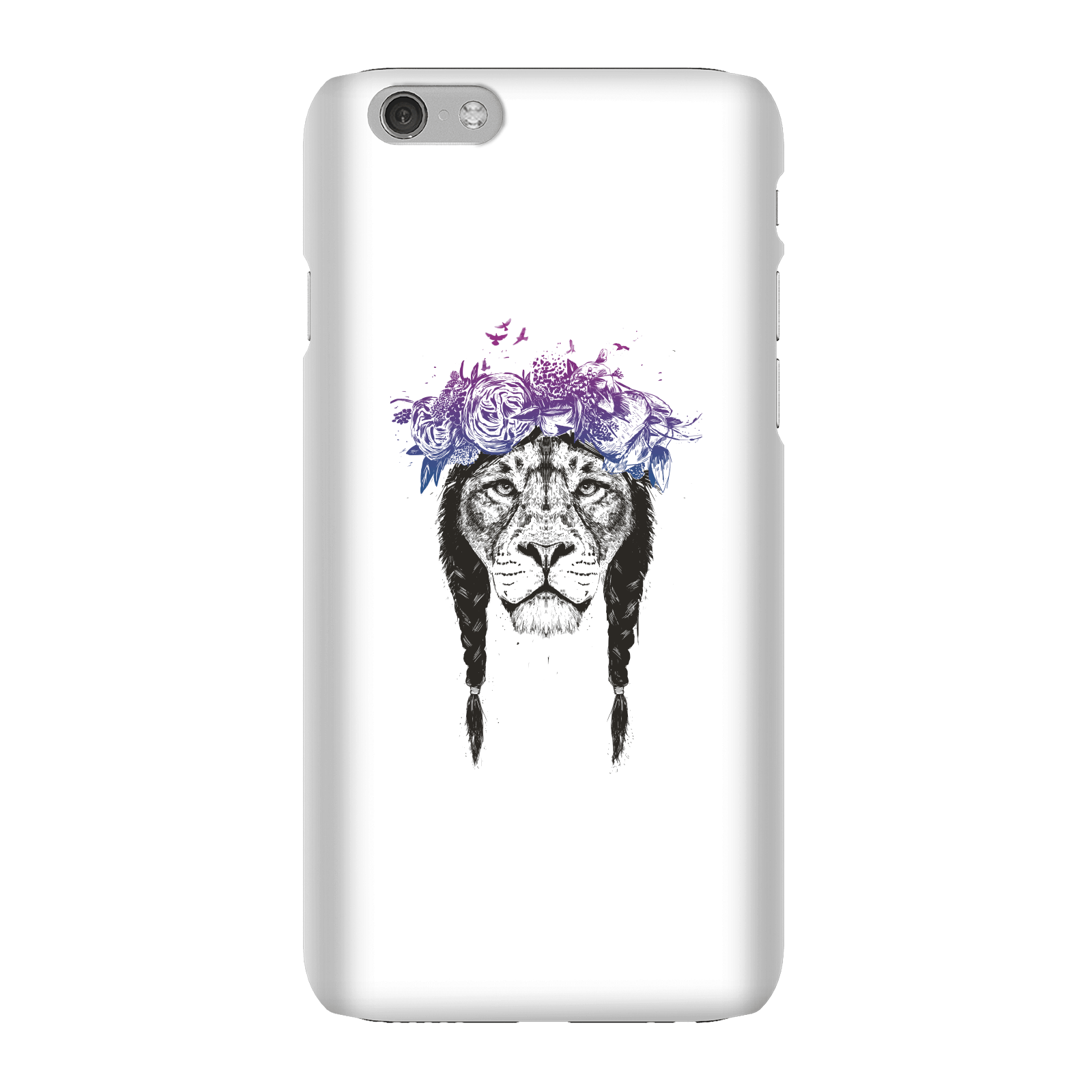 Balazs Solti Lion And Flowers Phone Case for iPhone and Android - iPhone 6 - Snap Case - Gloss