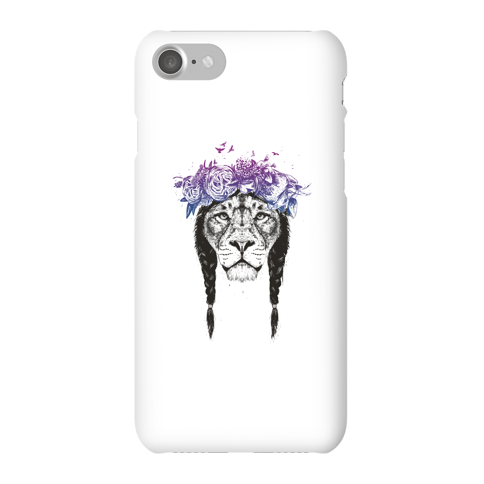 Balazs Solti Lion And Flowers Phone Case for iPhone and Android - iPhone 7 - Snap Case - Gloss