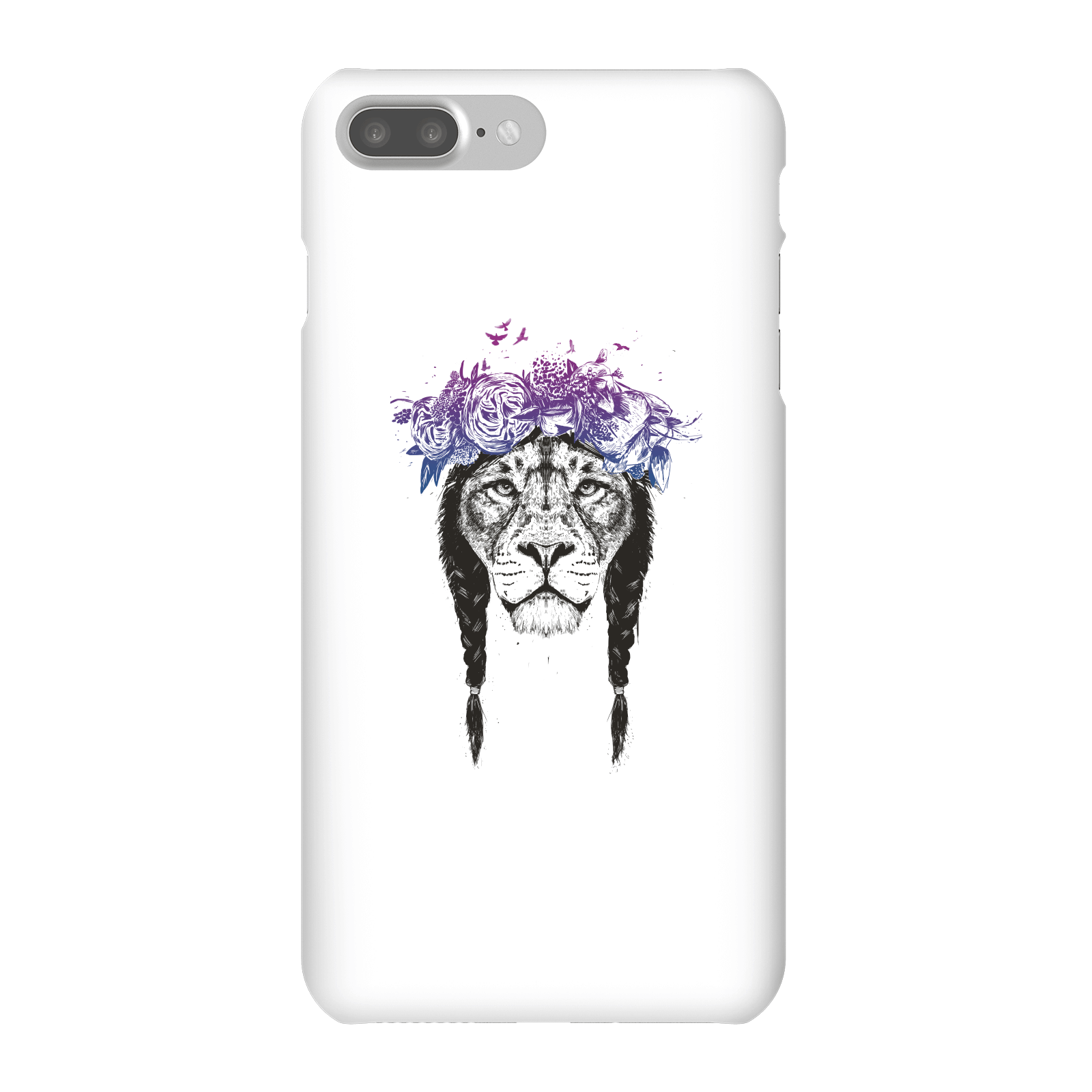 Balazs Solti Lion And Flowers Phone Case for iPhone and Android - iPhone 7 Plus - Snap Case - Gloss