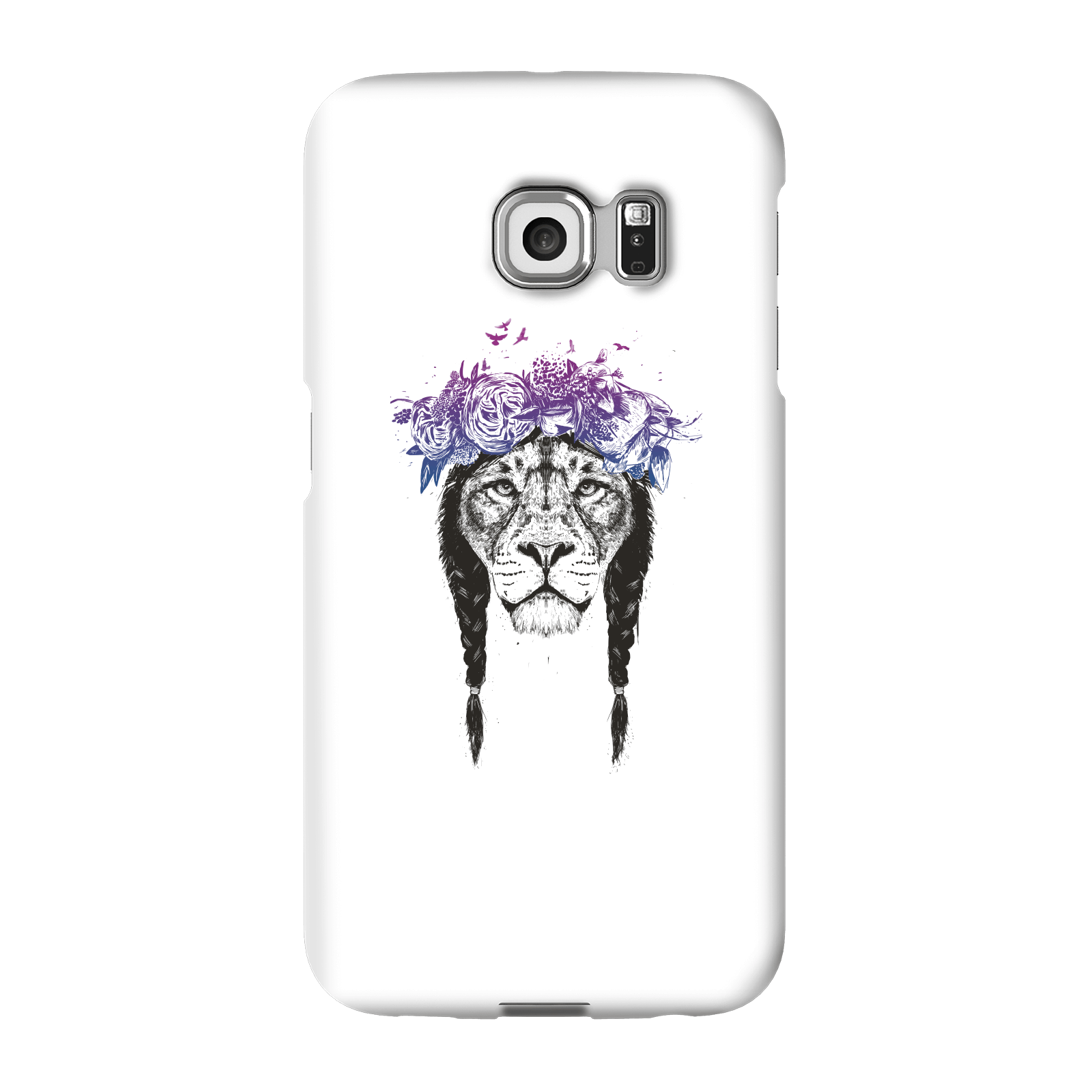 Balazs Solti Lion And Flowers Phone Case for iPhone and Android - Samsung S6 Edge Plus - Snap Case - Gloss