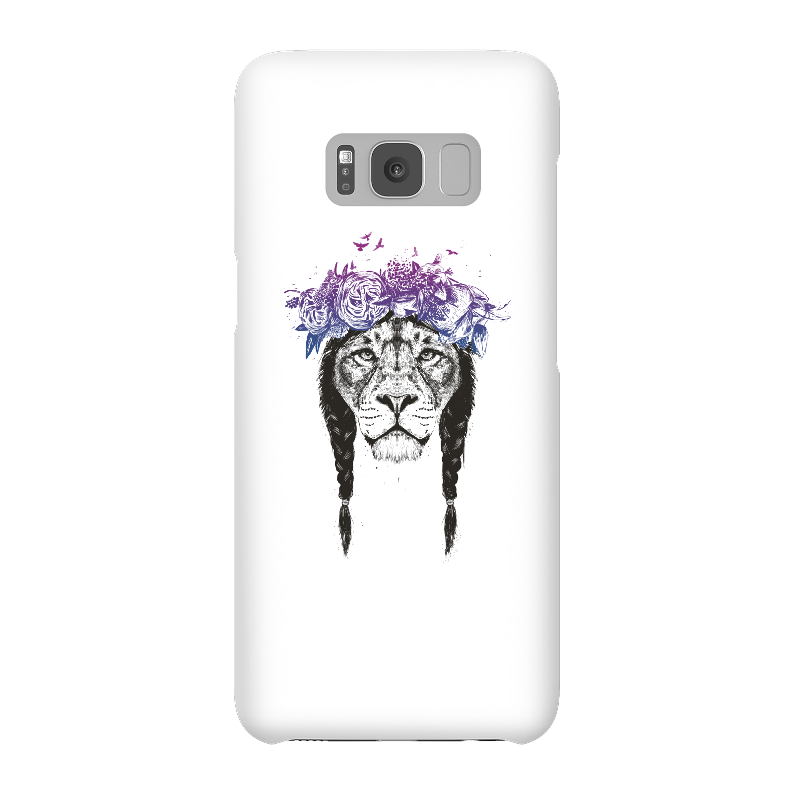 Balazs Solti Lion And Flowers Phone Case for iPhone and Android - Samsung S8 - Snap Case - Gloss