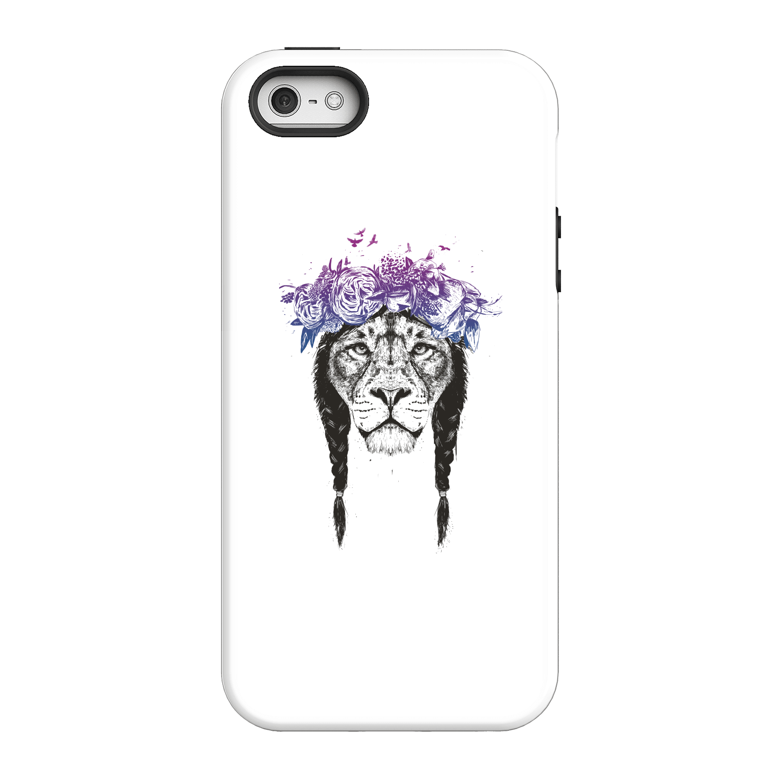 Balazs Solti Lion And Flowers Phone Case for iPhone and Android - iPhone 5/5s - Tough Case - Gloss