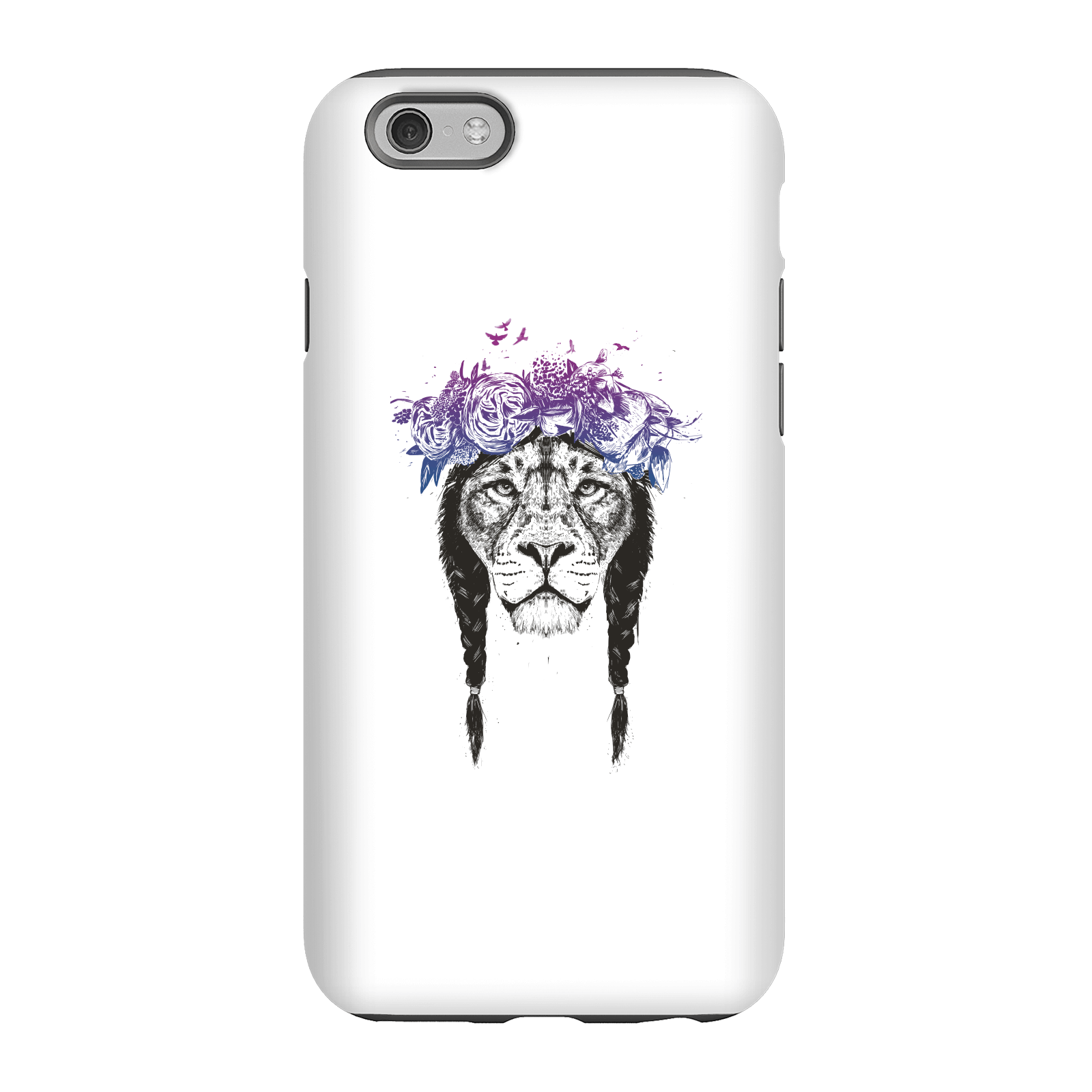Balazs Solti Lion And Flowers Phone Case for iPhone and Android - iPhone 6 - Tough Case - Gloss