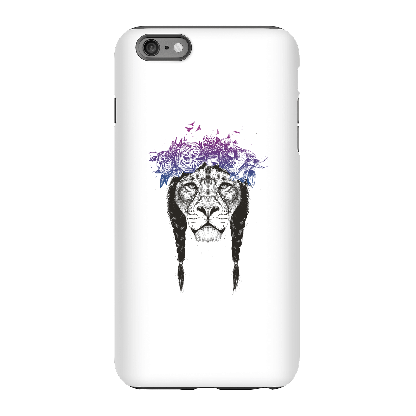 Balazs Solti Lion And Flowers Phone Case for iPhone and Android - iPhone 6 Plus - Tough Case - Gloss