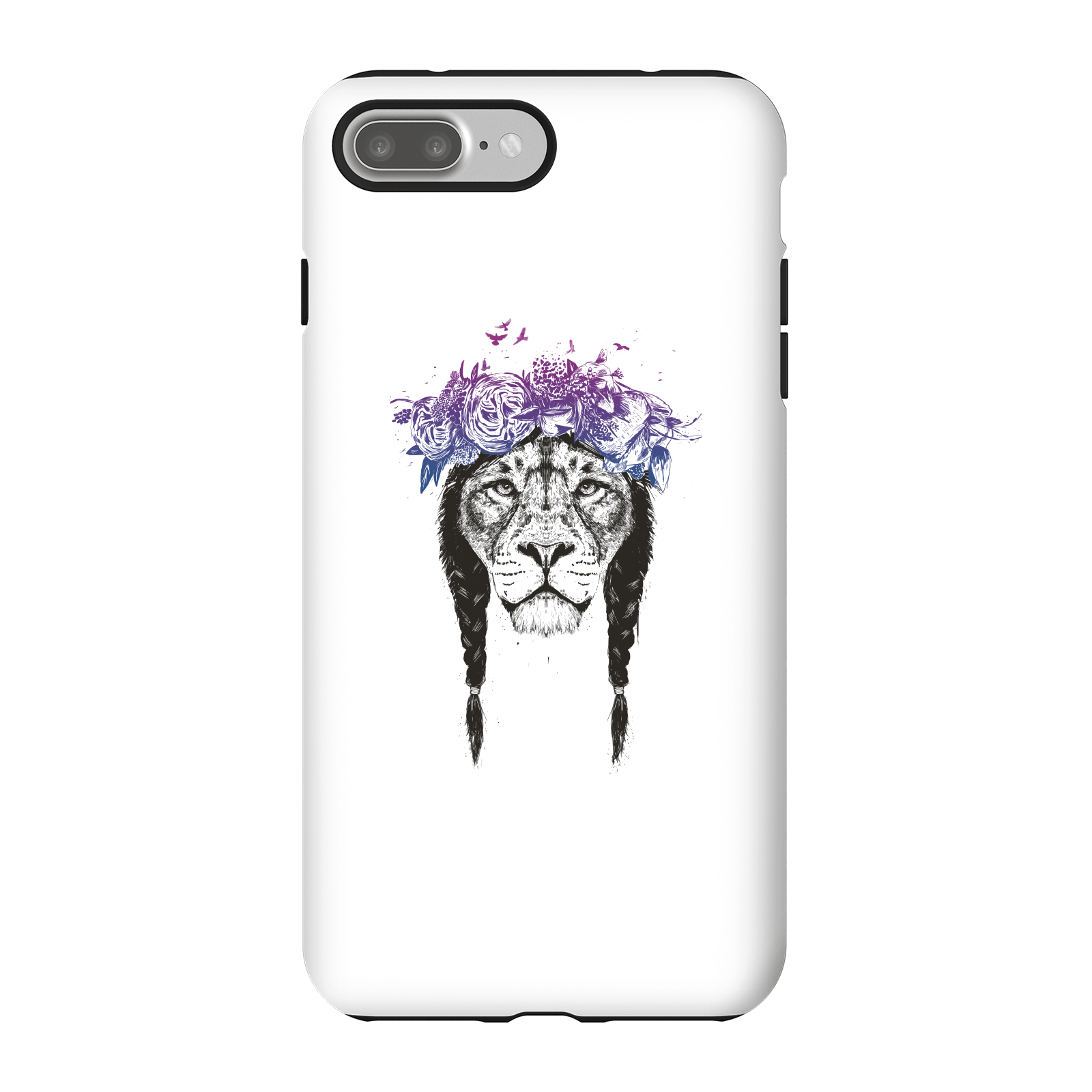 Balazs Solti Lion And Flowers Phone Case for iPhone and Android - iPhone 7 Plus - Tough Case - Gloss