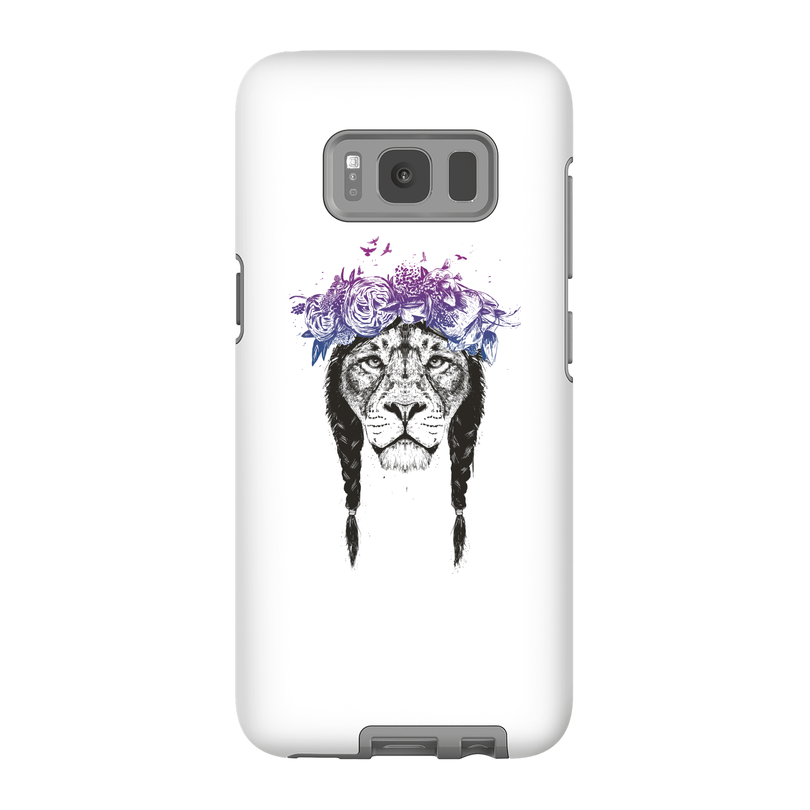 Balazs Solti Lion And Flowers Phone Case for iPhone and Android - Samsung S8 - Tough Case - Gloss