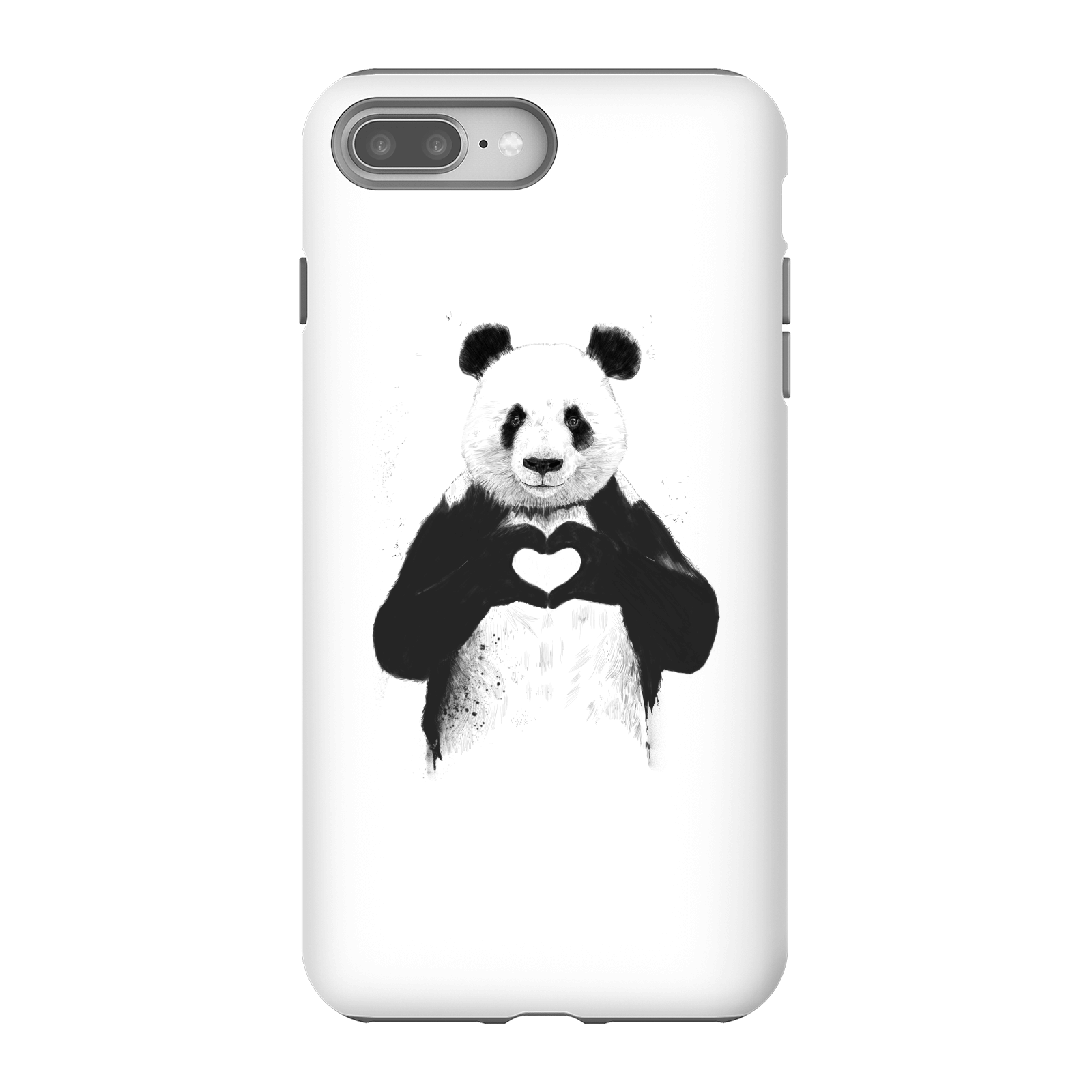 Balazs Solti Panda Love Phone Case for iPhone and Android - iPhone 8 Plus - Tough Case - Matte