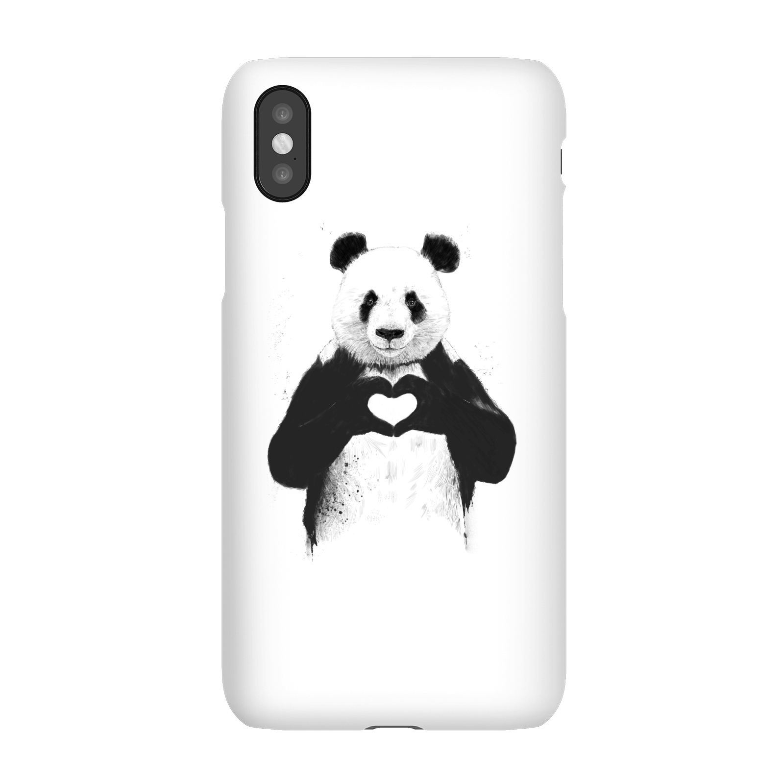 Balazs Solti Panda Love Phone Case for iPhone and Android - iPhone X - Snap Case - Gloss