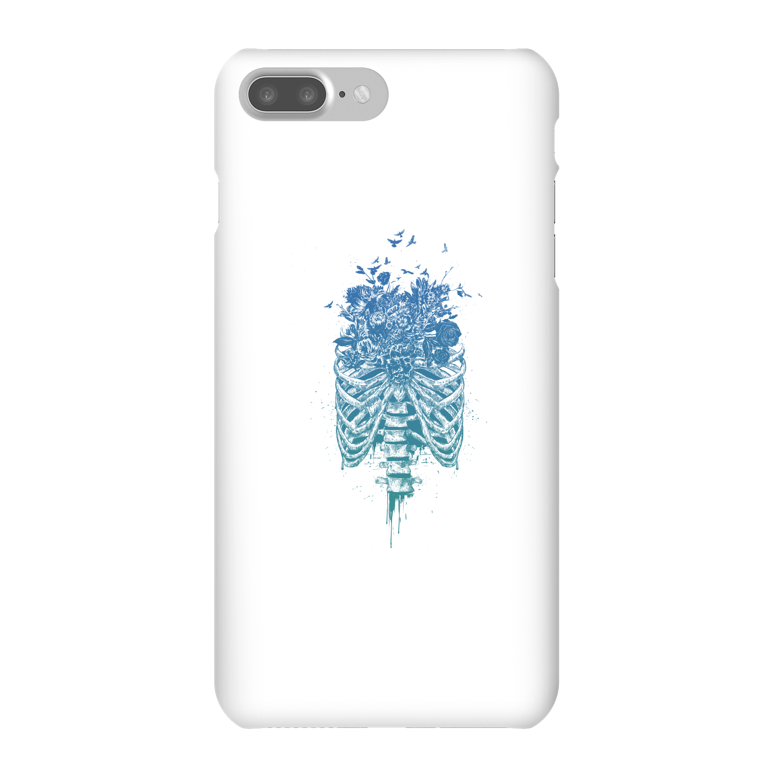 Balazs Solti Ribcage And Flowers Phone Case for iPhone and Android - iPhone 7 Plus - Snap Case - Matte
