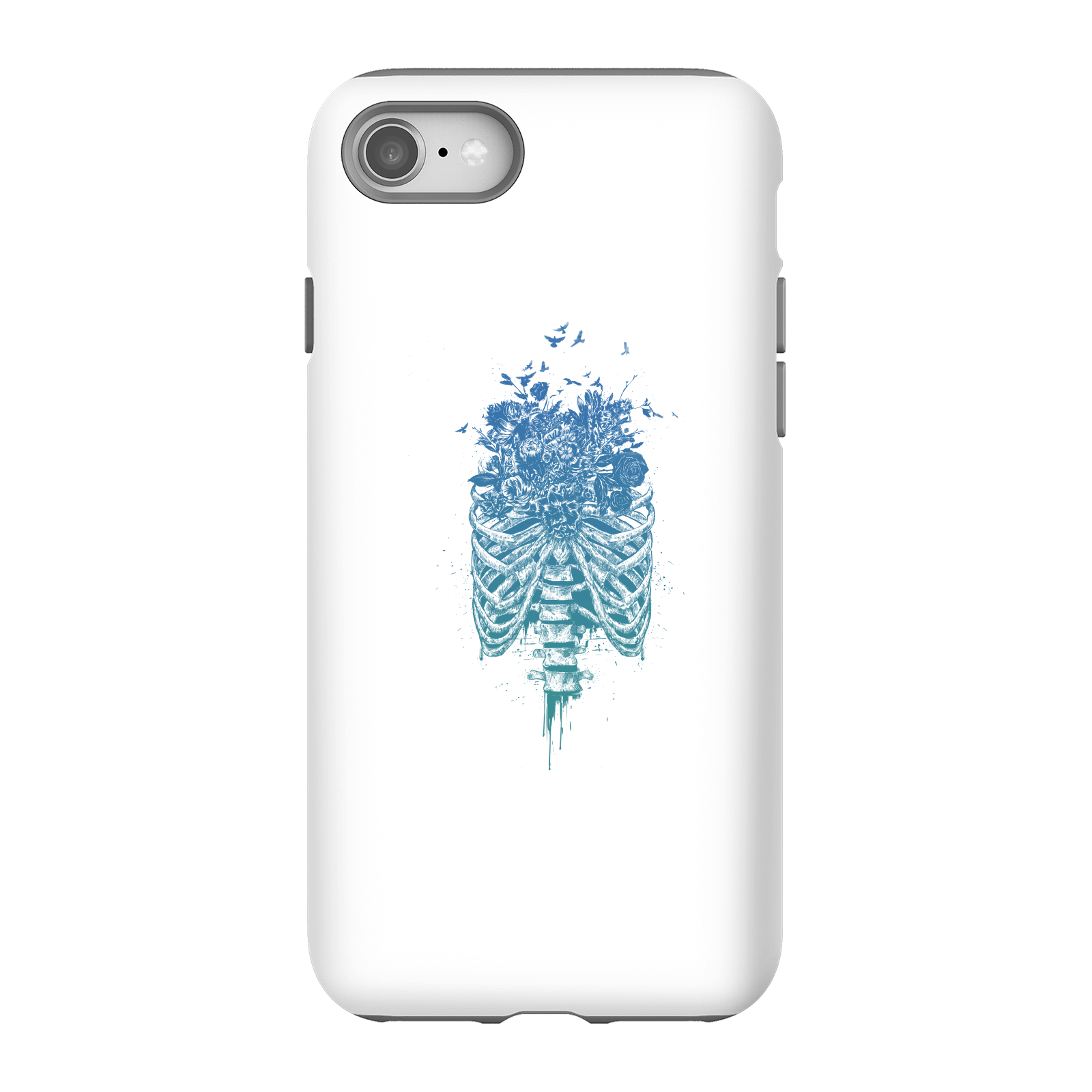 Balazs Solti Ribcage And Flowers Phone Case for iPhone and Android - iPhone 8 - Tough Case - Matte