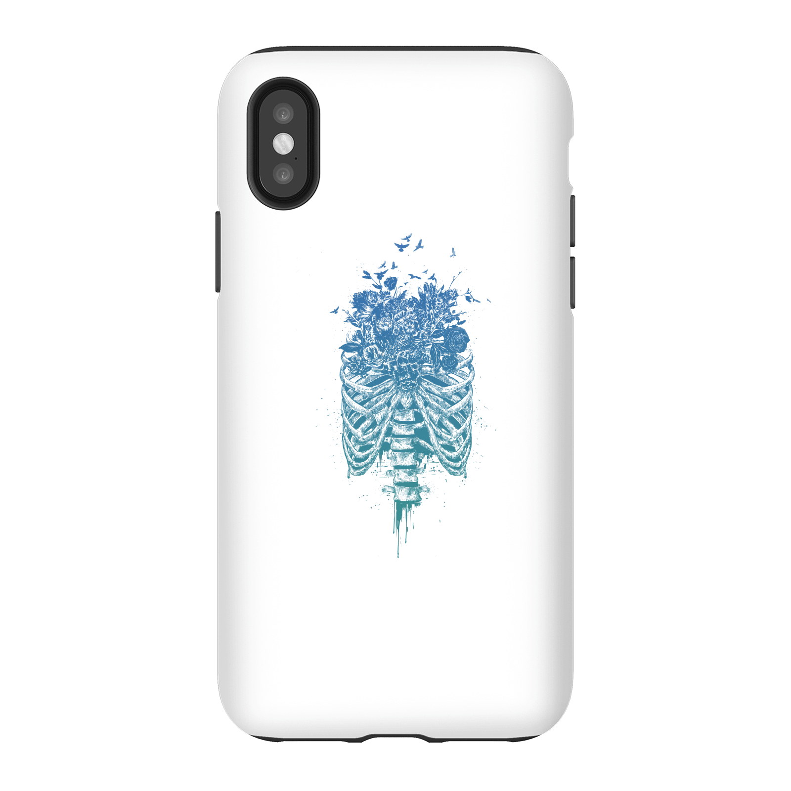 Balazs Solti Ribcage And Flowers Phone Case for iPhone and Android - iPhone X - Tough Case - Matte