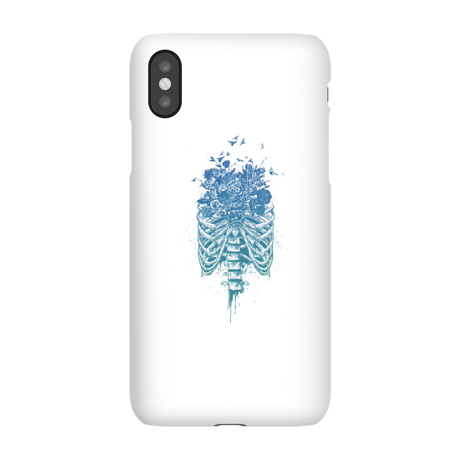 Balazs Solti Ribcage And Flowers Phone Case for iPhone and Android - iPhone X - Snap Case - Gloss
