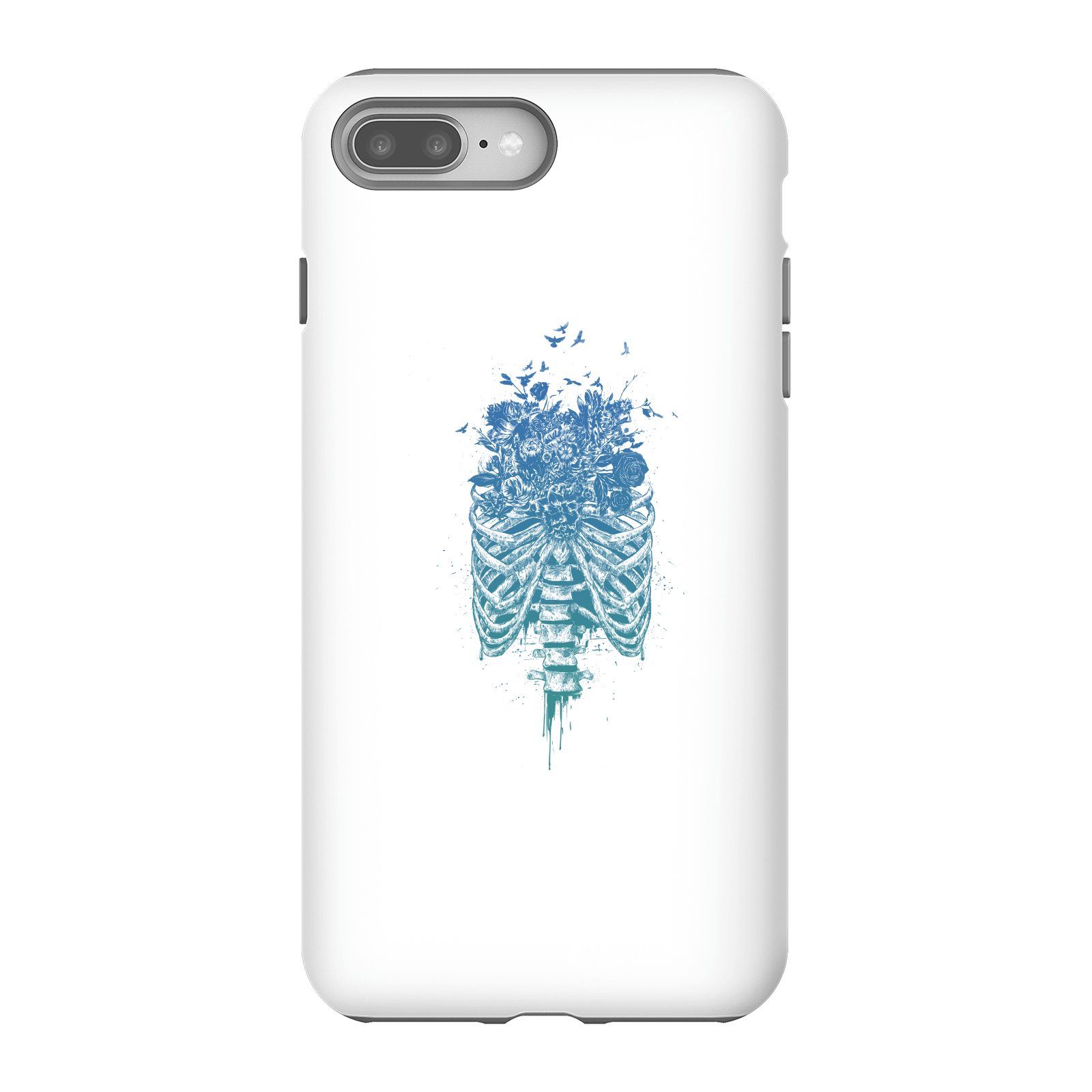 Balazs Solti Ribcage And Flowers Phone Case for iPhone and Android - iPhone 8 Plus - Tough Case - Gloss