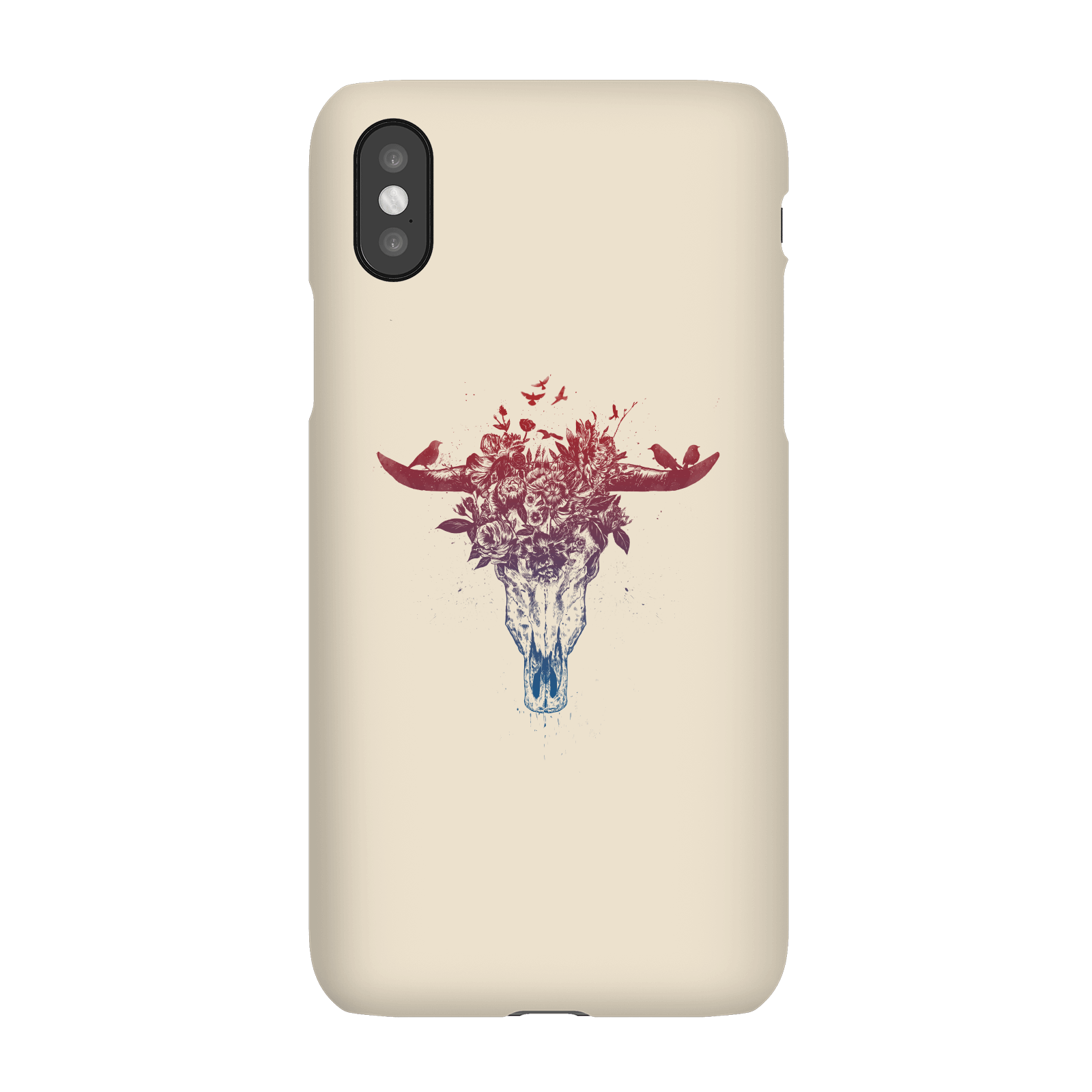 Balazs Solti Skulls And Flowers Phone Case for iPhone and Android - iPhone X - Snap Case - Matte