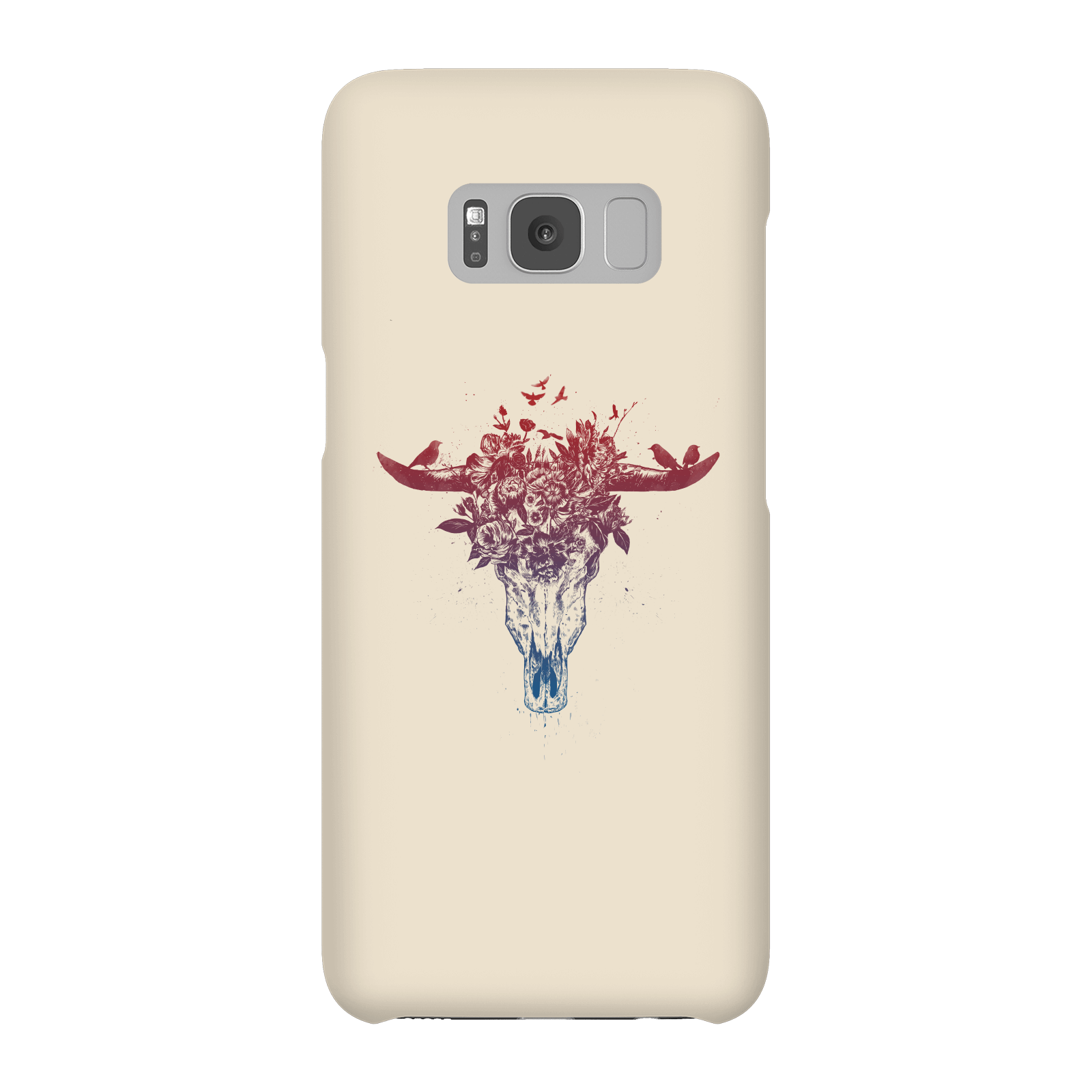 Balazs Solti Skulls And Flowers Phone Case for iPhone and Android - Samsung S8 - Snap Case - Matte