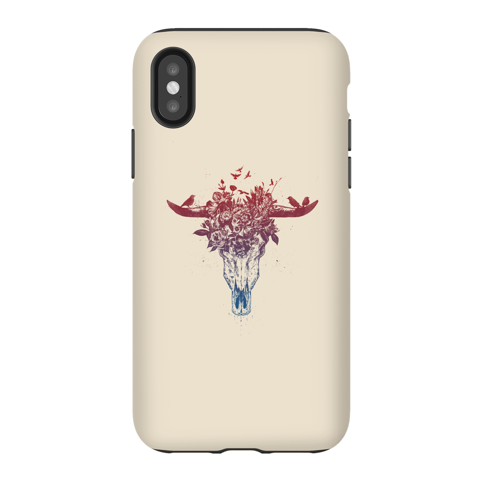Balazs Solti Skulls And Flowers Phone Case for iPhone and Android - iPhone X - Tough Case - Matte
