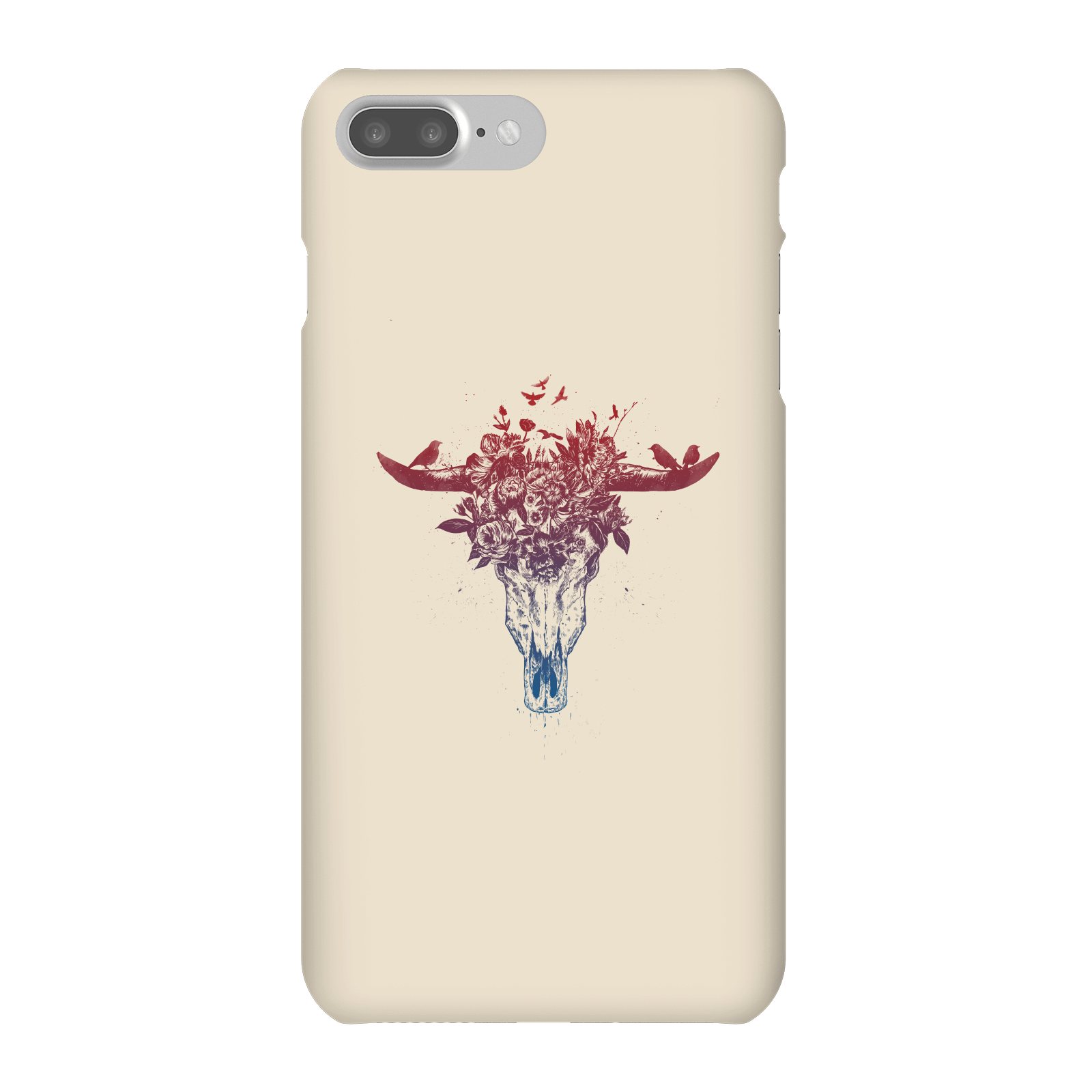 Balazs Solti Skulls And Flowers Phone Case for iPhone and Android - iPhone 7 Plus - Snap Case - Gloss