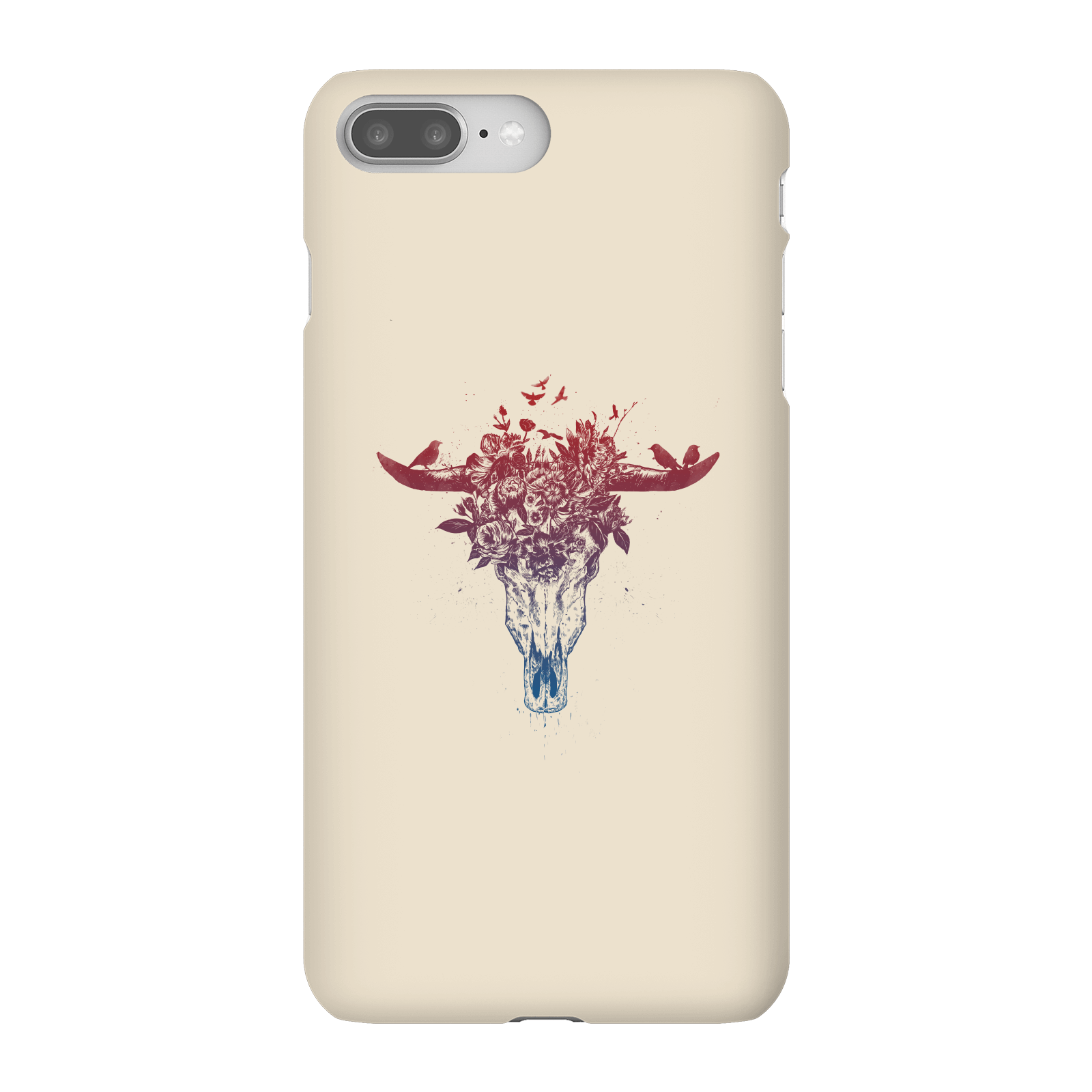 Balazs Solti Skulls And Flowers Phone Case for iPhone and Android - iPhone 8 Plus - Snap Case - Gloss