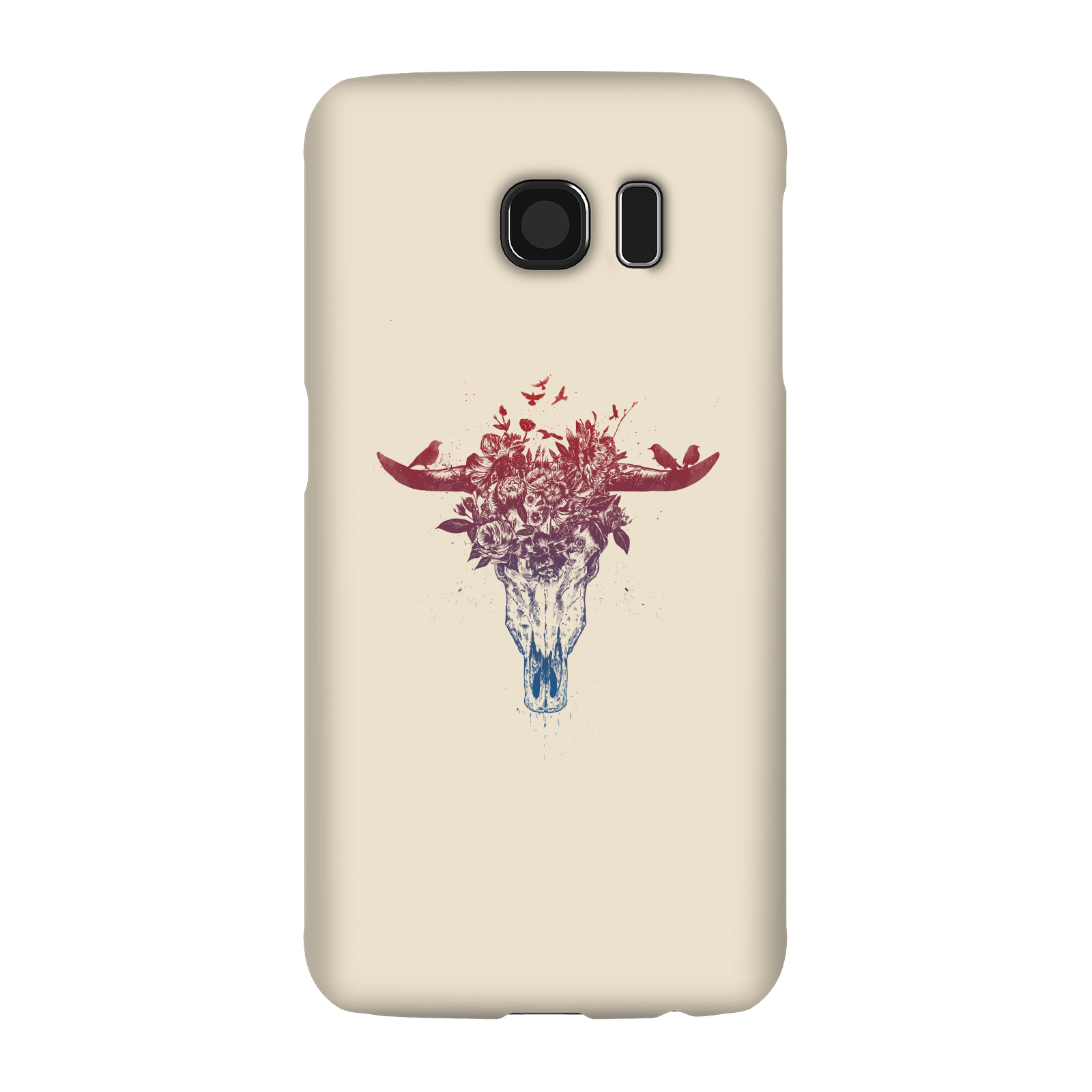 Balazs Solti Skulls And Flowers Phone Case for iPhone and Android - Samsung S6 - Snap Case - Gloss