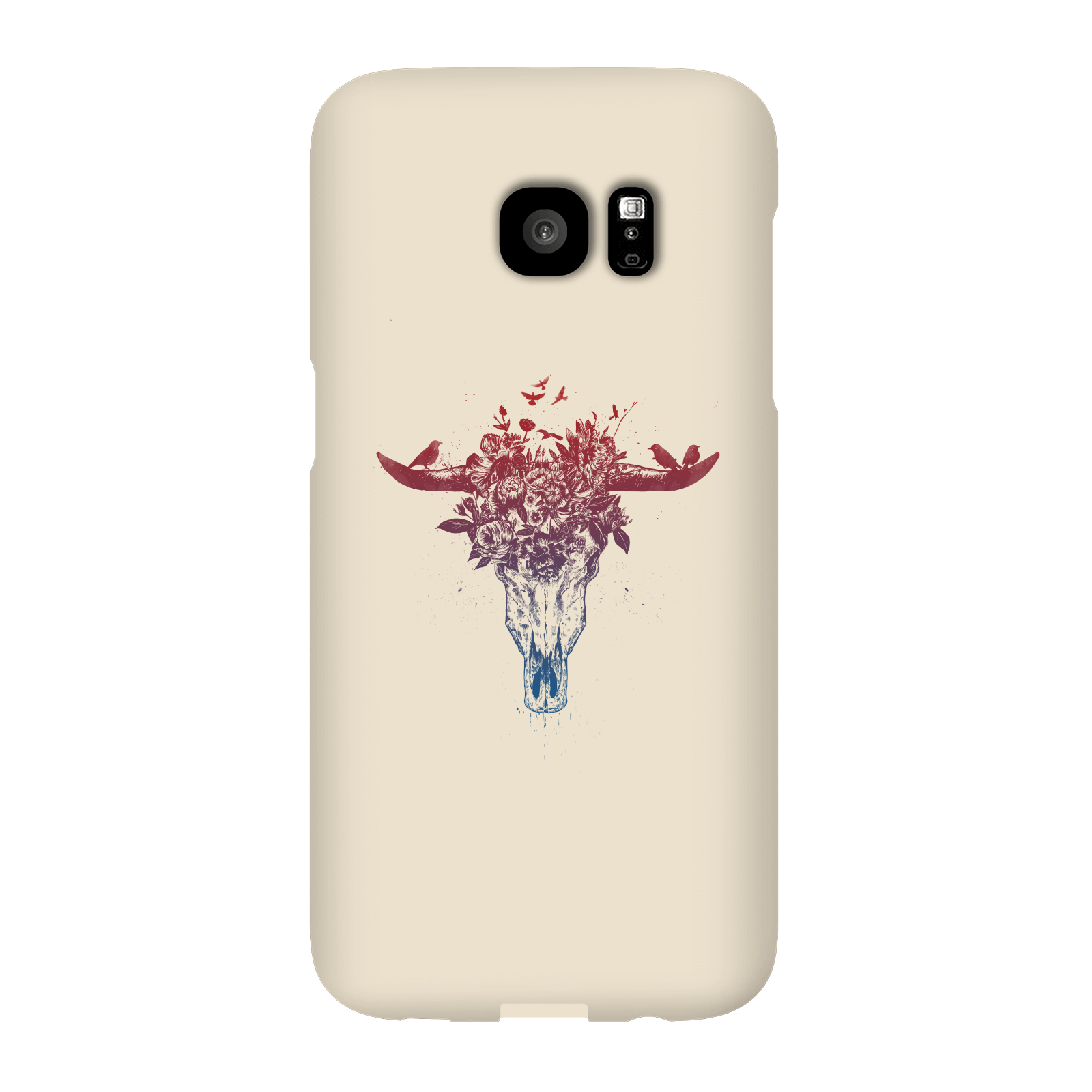 Balazs Solti Skulls And Flowers Phone Case for iPhone and Android - Samsung S7 Edge - Snap Case - Gloss