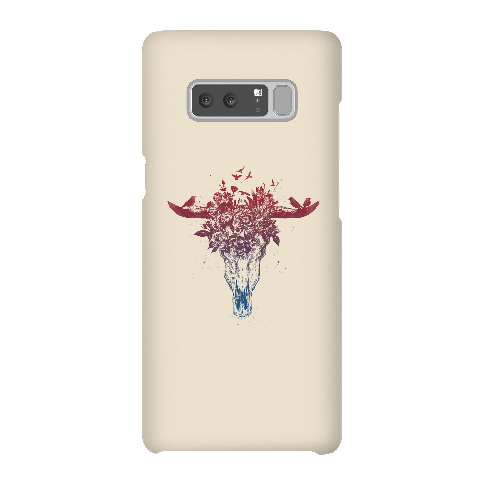 Balazs Solti Skulls And Flowers Phone Case for iPhone and Android - Samsung Note 8 - Snap Case - Gloss