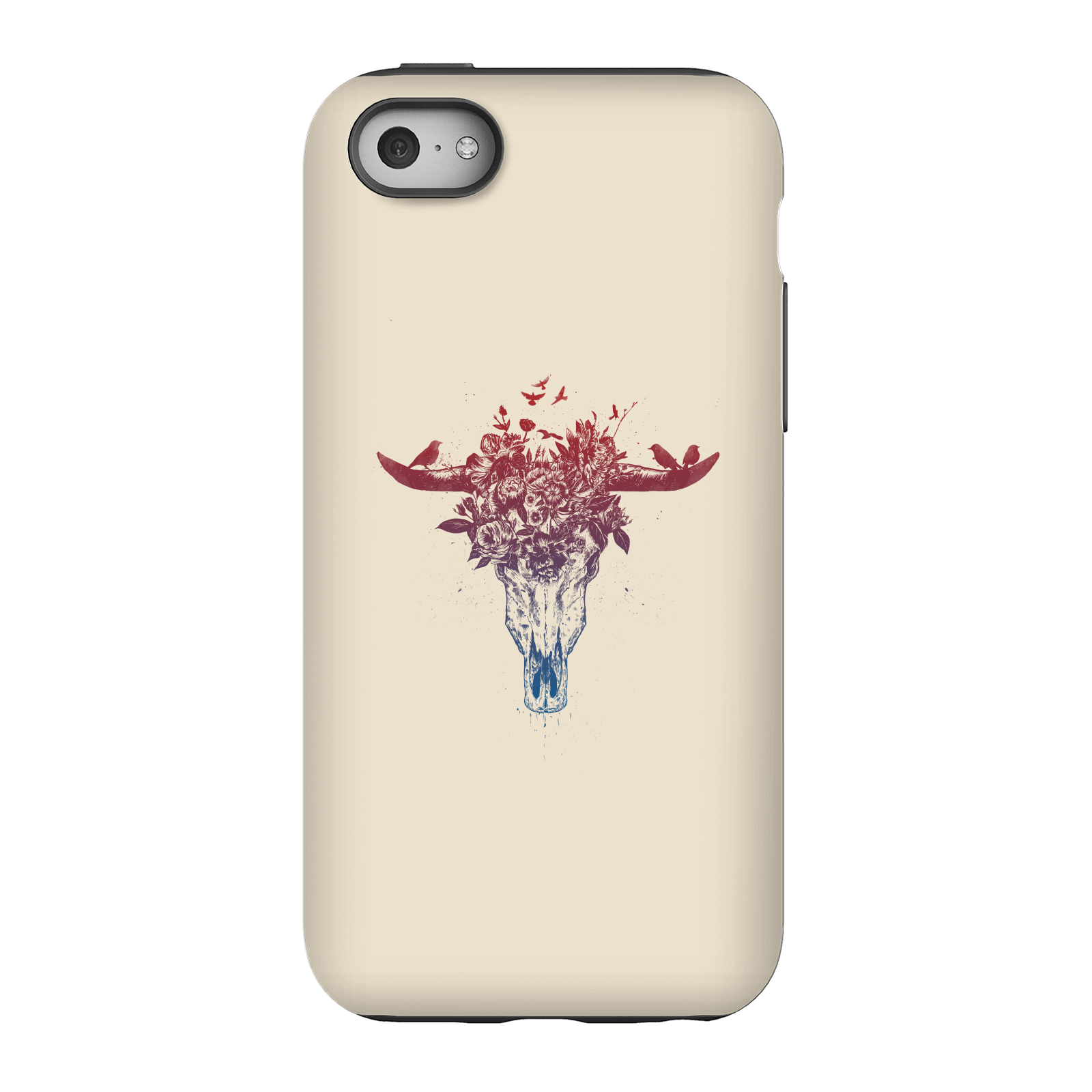 Balazs Solti Skulls And Flowers Phone Case for iPhone and Android - iPhone 5C - Tough Case - Gloss