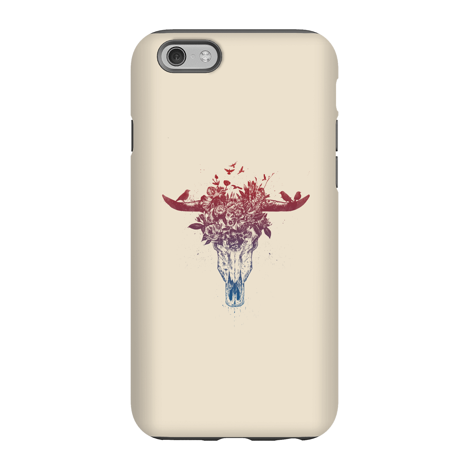 Balazs Solti Skulls And Flowers Phone Case for iPhone and Android - iPhone 6S - Tough Case - Gloss