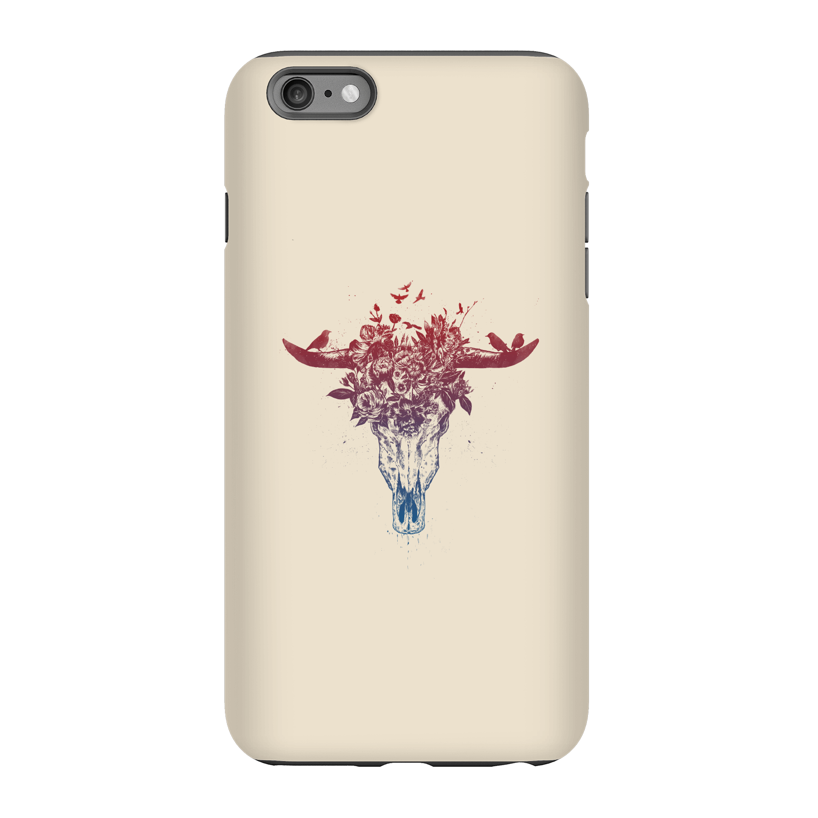 Balazs Solti Skulls And Flowers Phone Case for iPhone and Android - iPhone 6 Plus - Tough Case - Gloss
