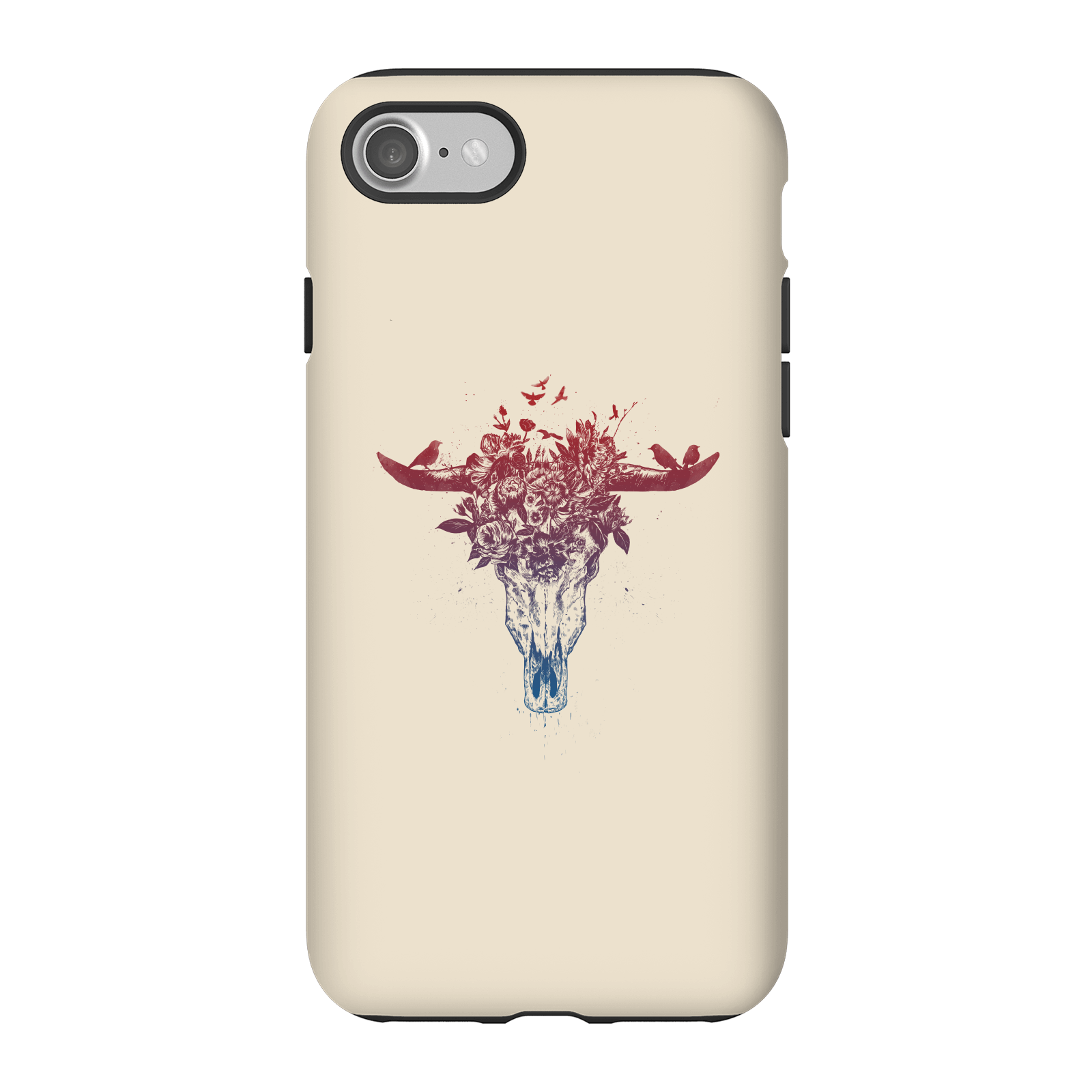 Balazs Solti Skulls And Flowers Phone Case for iPhone and Android - iPhone 7 - Tough Case - Gloss