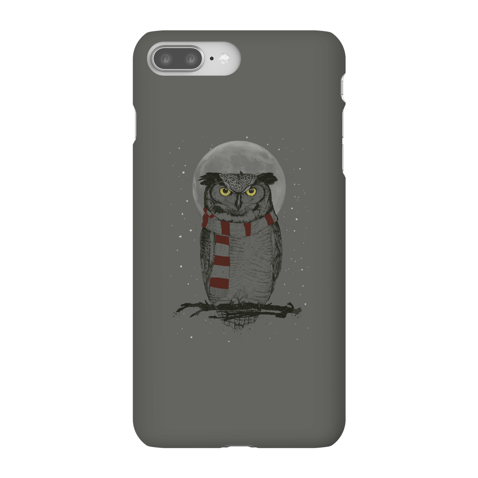 Balazs Solti Owl And Moon Phone Case for iPhone and Android - iPhone 8 Plus - Snap Case - Matte
