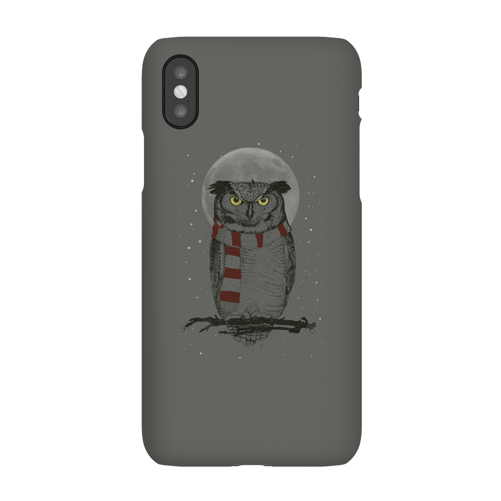Balazs Solti Owl And Moon Phone Case for iPhone and Android - iPhone X - Snap Case - Matte