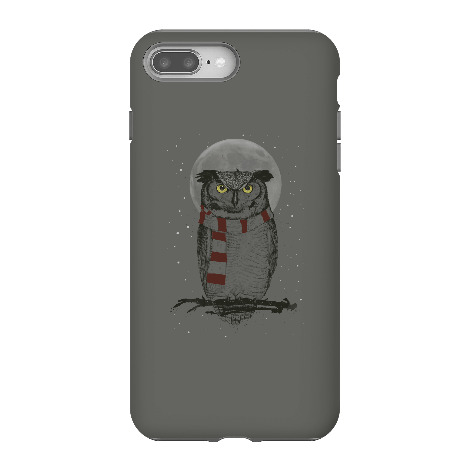 Balazs Solti Owl And Moon Phone Case for iPhone and Android - iPhone 8 Plus - Tough Case - Matte