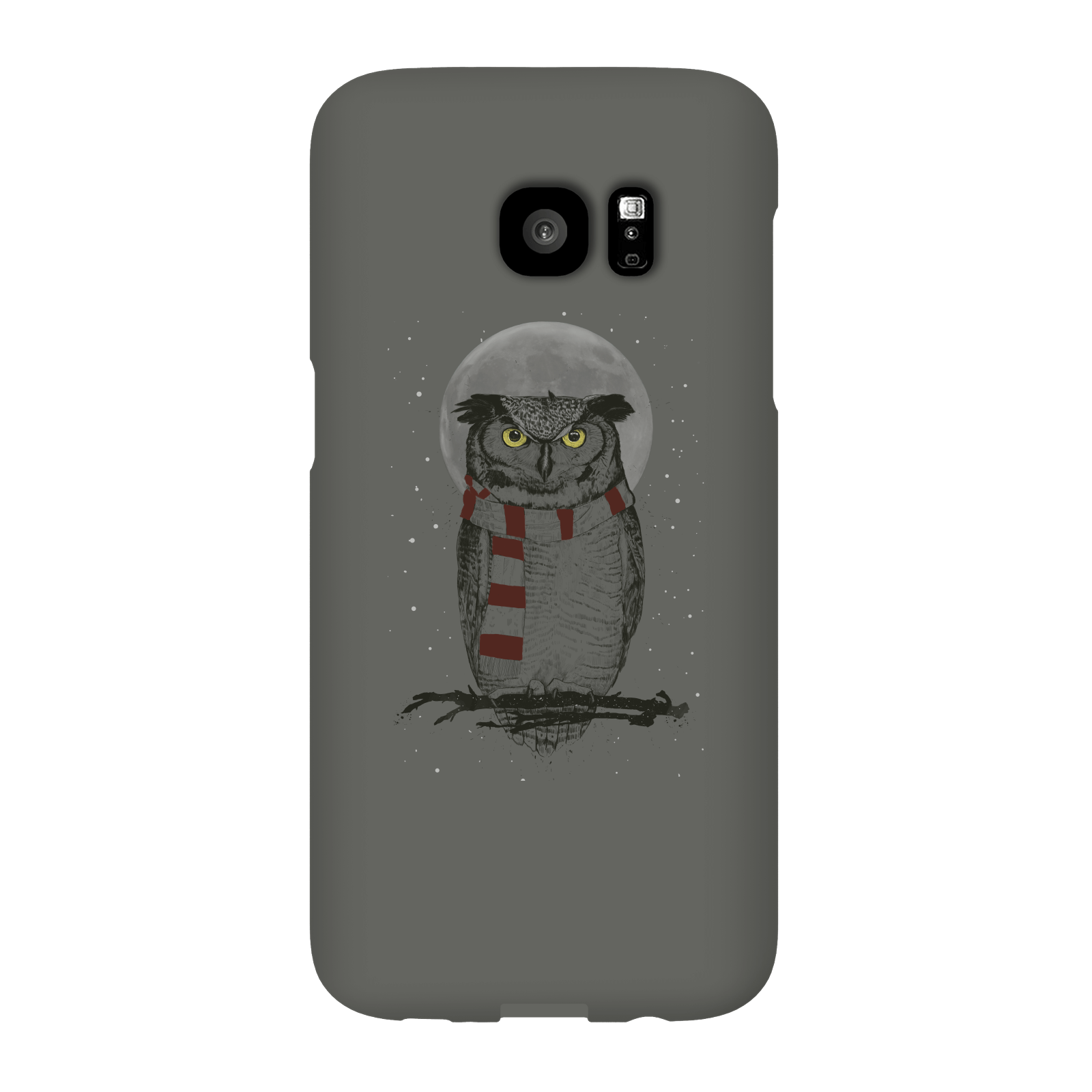 Balazs Solti Owl And Moon Phone Case for iPhone and Android - Samsung S7 Edge - Snap Case - Gloss