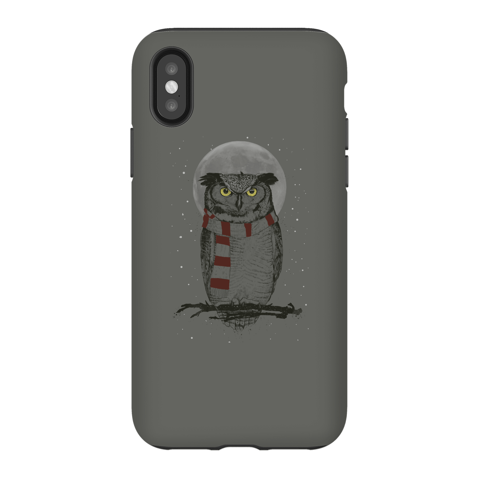 Balazs Solti Owl And Moon Phone Case for iPhone and Android - iPhone X - Tough Case - Gloss
