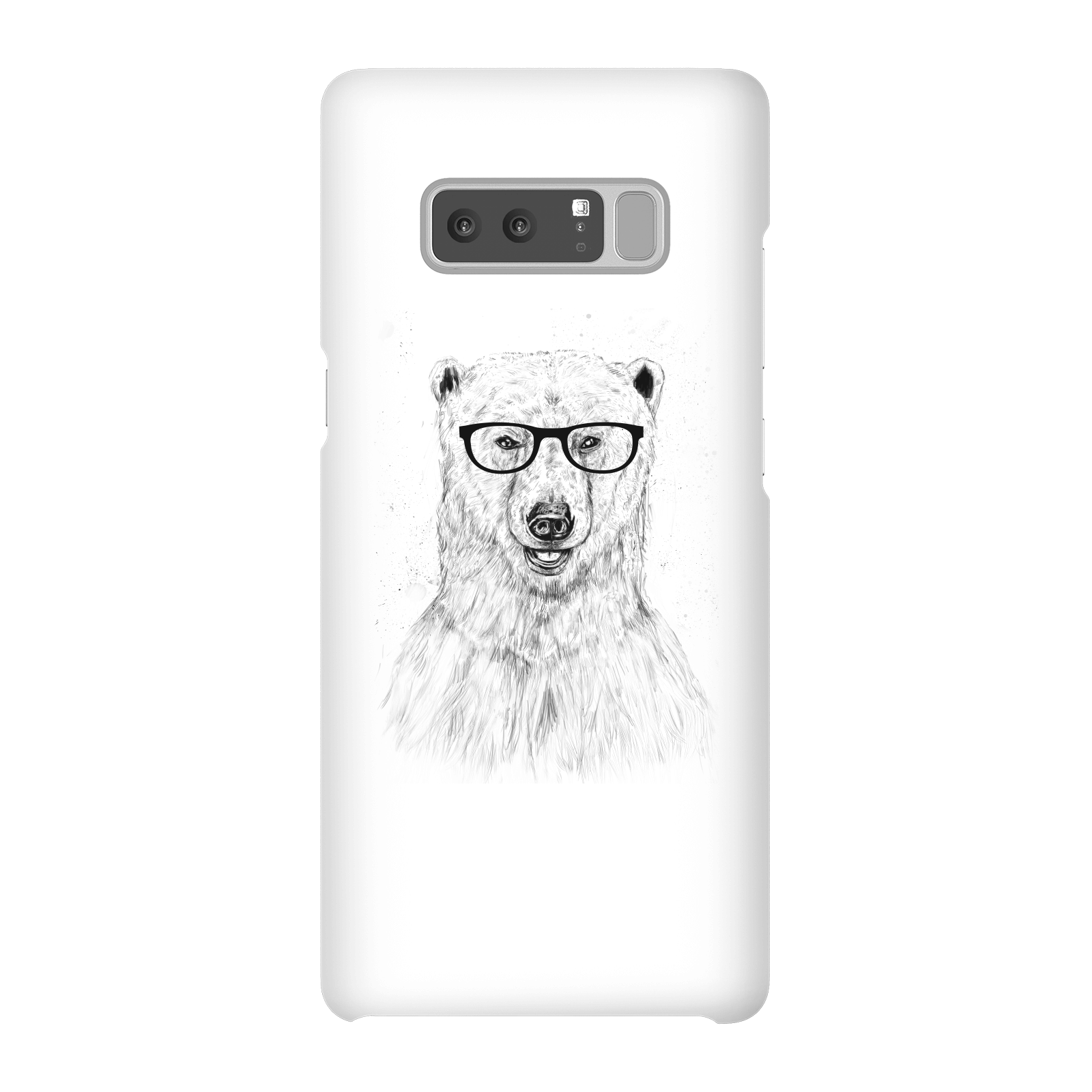 Balazs Solti Polar Bear And Glasses Phone Case for iPhone and Android - Samsung Note 8 - Snap Case - Matte