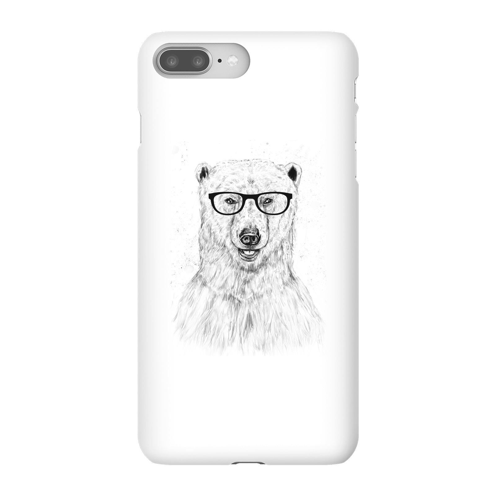 Balazs Solti Polar Bear And Glasses Phone Case for iPhone and Android - iPhone 8 Plus - Snap Case - Gloss
